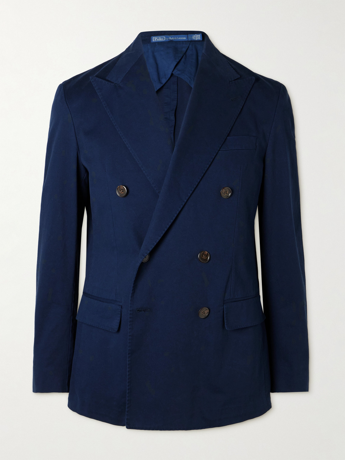 Polo Ralph Lauren Polo Ralph Lauren - Double-Breasted Cotton-Blend Twill Blazer - Men - Blue - UK/US 38 aus 98% Cotton 2% Elastane in Blue