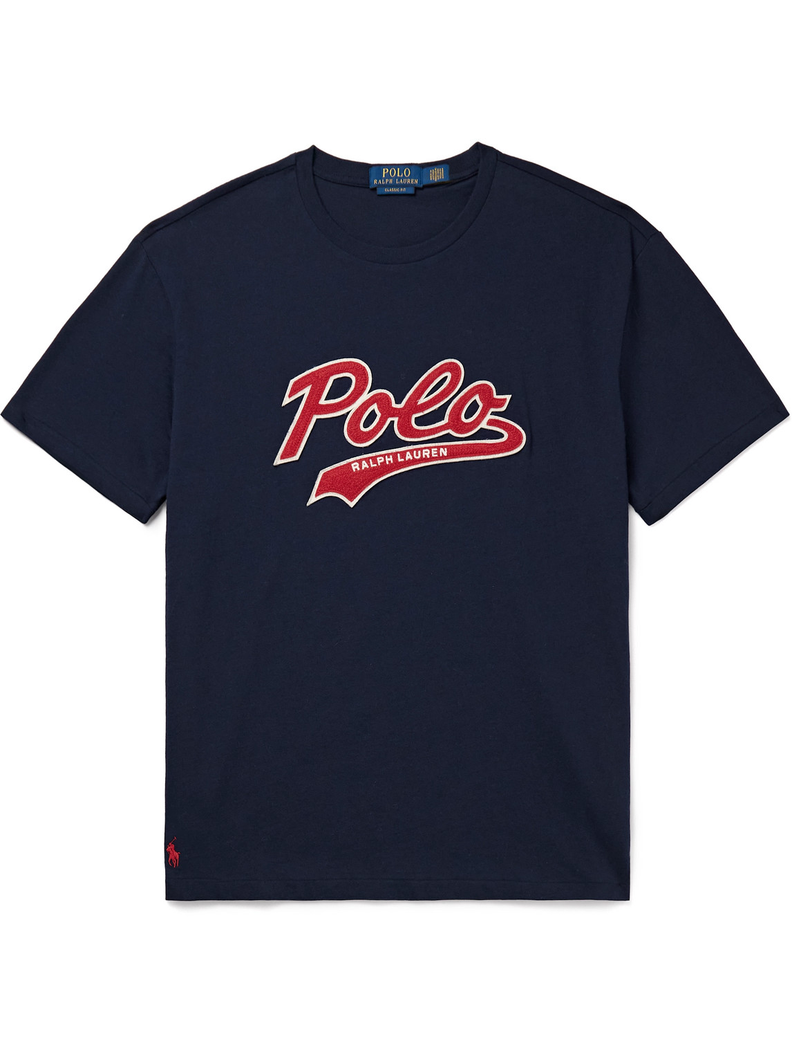 Polo Ralph Lauren Blue Crewneck T-shirt With Logo Print On The Front In Blue