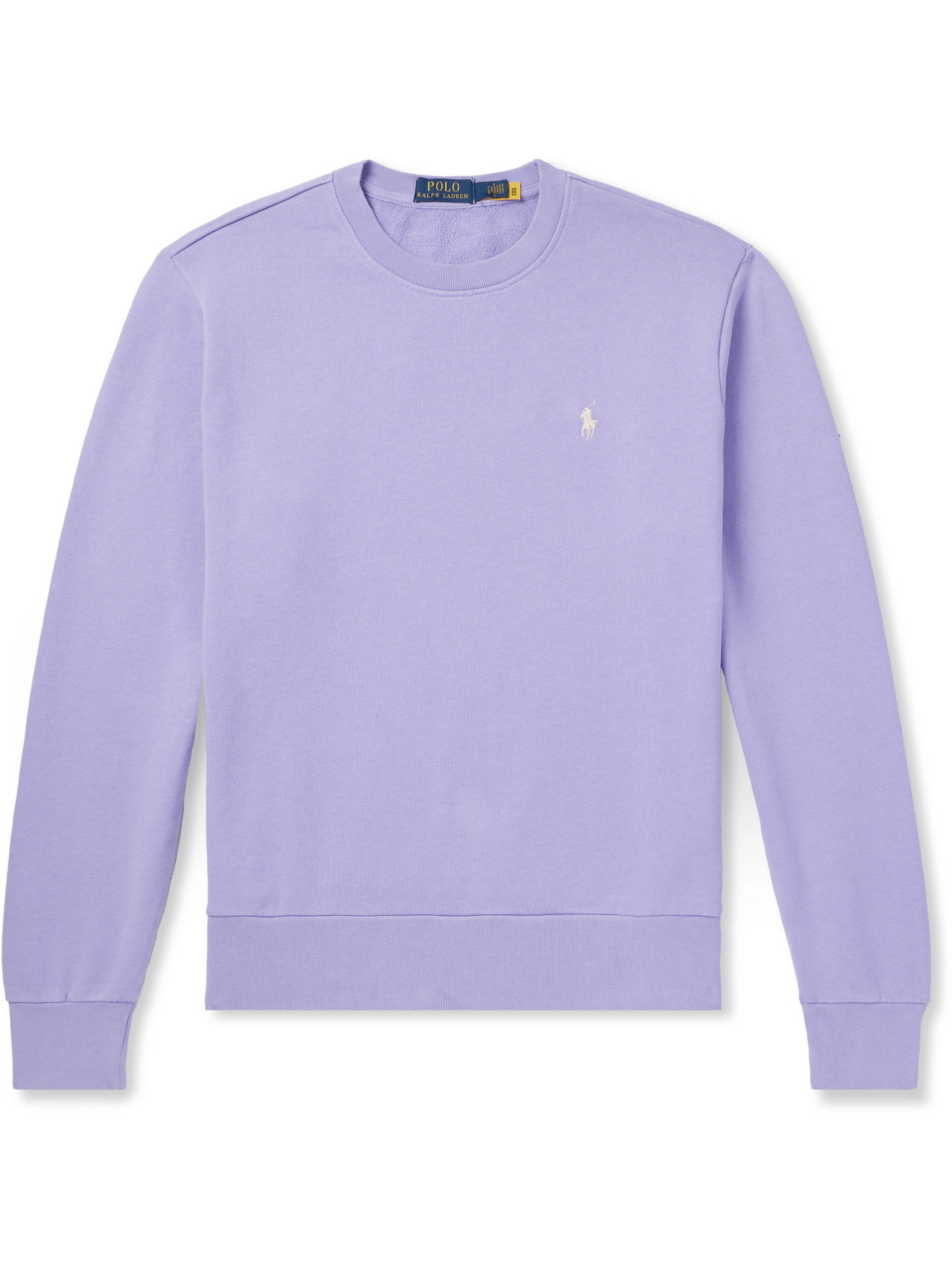 Polo Ralph Lauren Logo-embroidered Cotton-jersey Sweatshirt In Purple