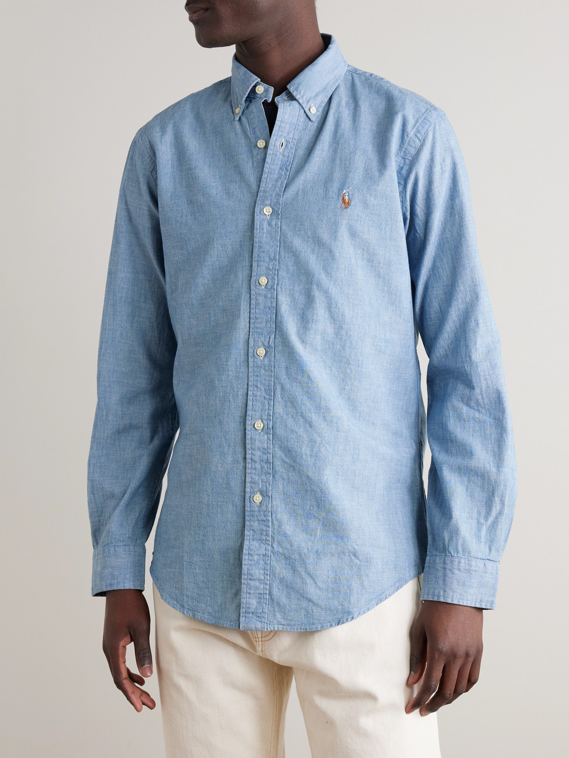 Polo Ralph Lauren Long Sleeve Sport Slim Shirt In Blue