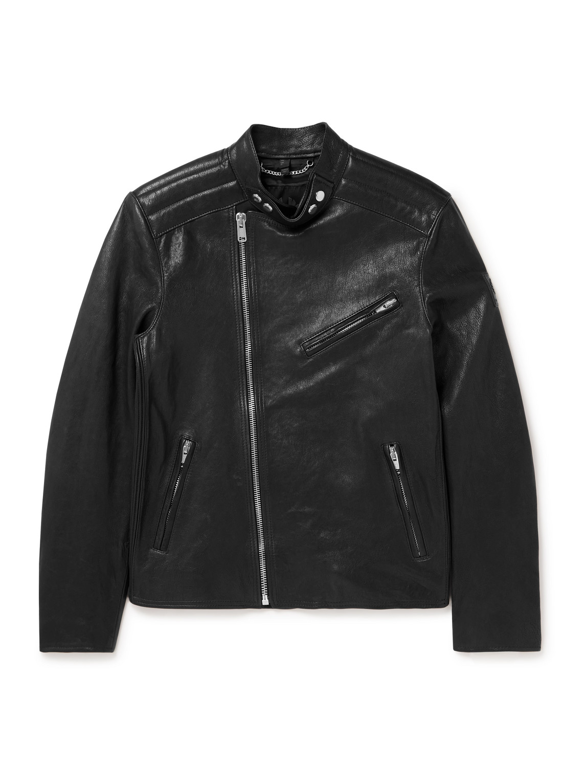 Oulton Full-Grain Leather Biker Jacket