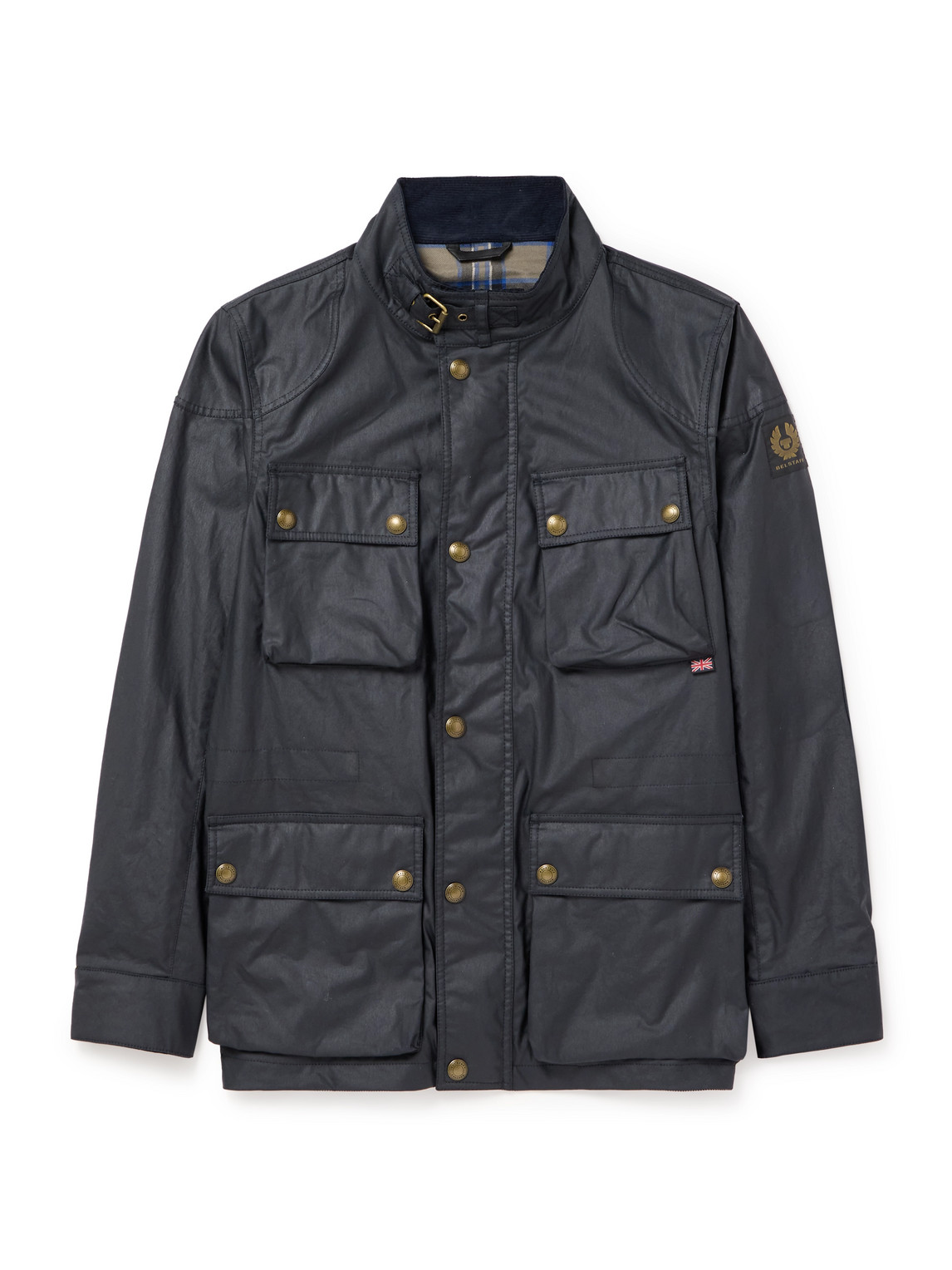 Belstaff Fieldmaster Waxed-cotton Jacket In Blue