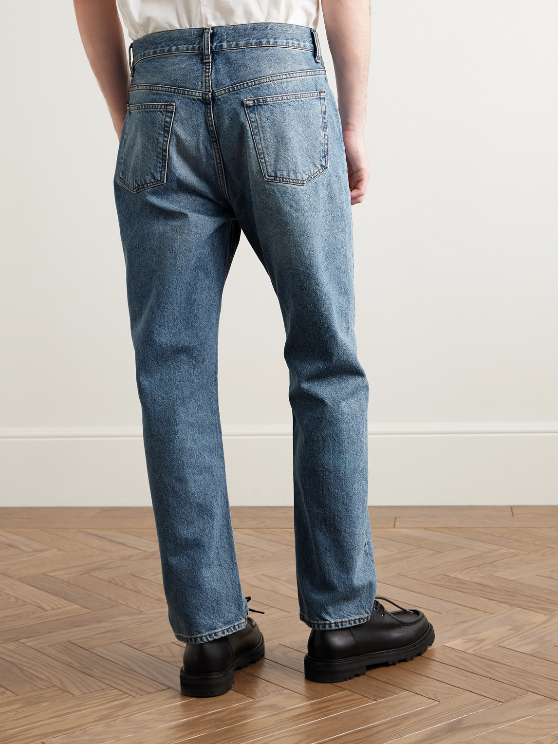 Shop Officine Generale Straight-leg Jeans In Blue