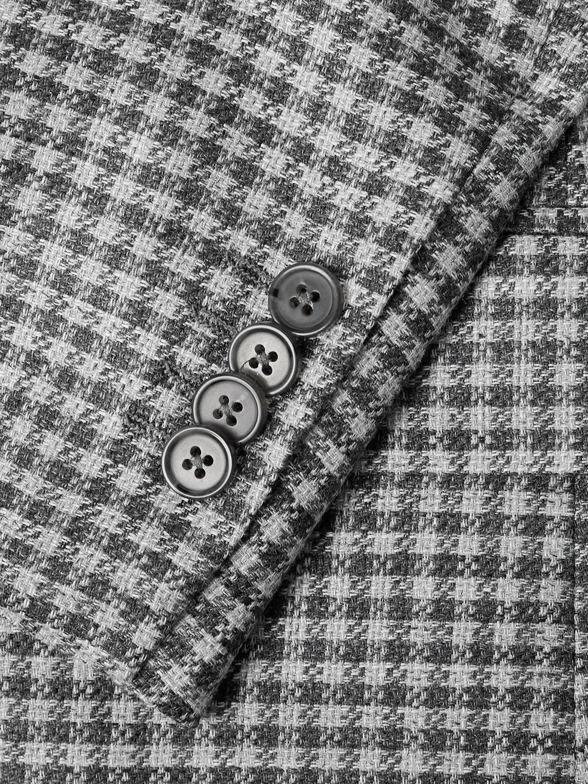 OFFICINE GENERALE 375 GINGHAM LINEN AND WOOL-BLEND BLAZER