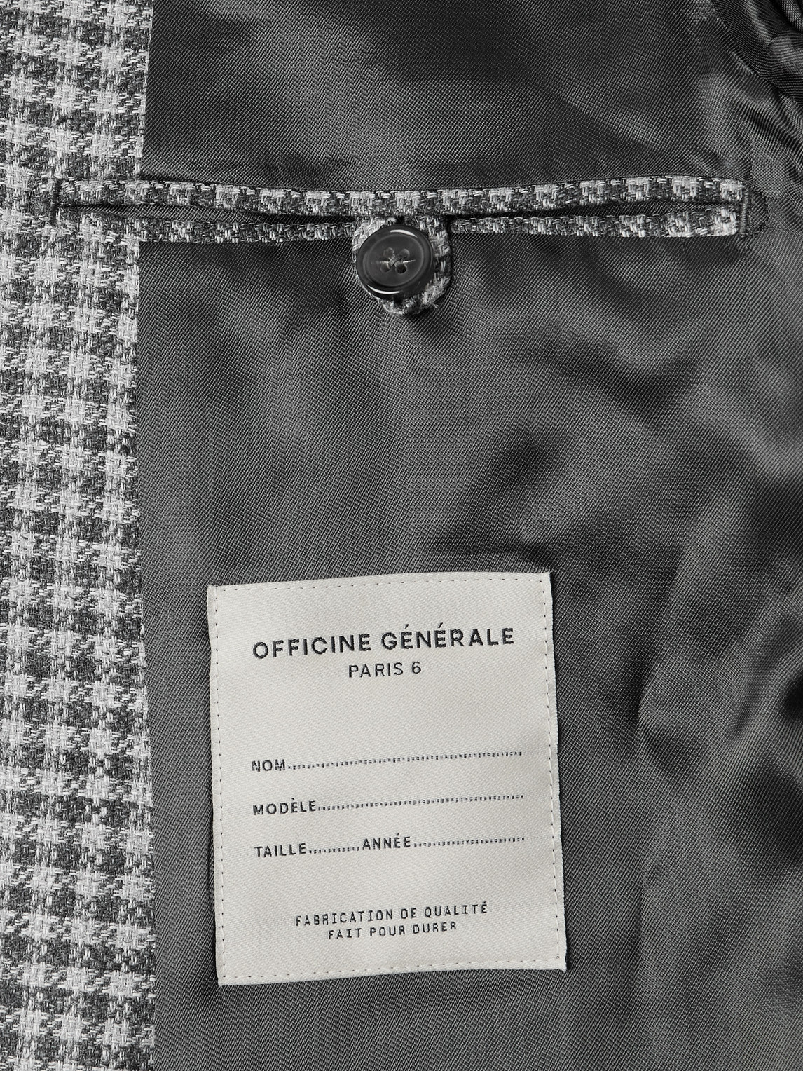 Shop Officine Generale 375 Gingham Linen And Wool-blend Blazer In Gray