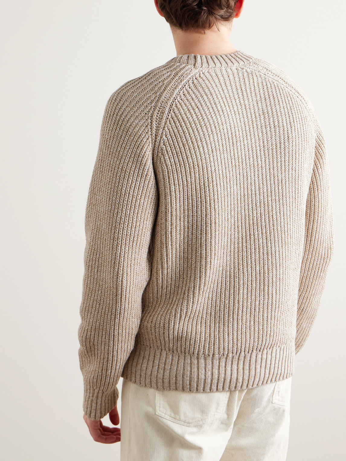 OFFICINE GENERALE RAY RIBBED ORGANIC COTTON SWEATER