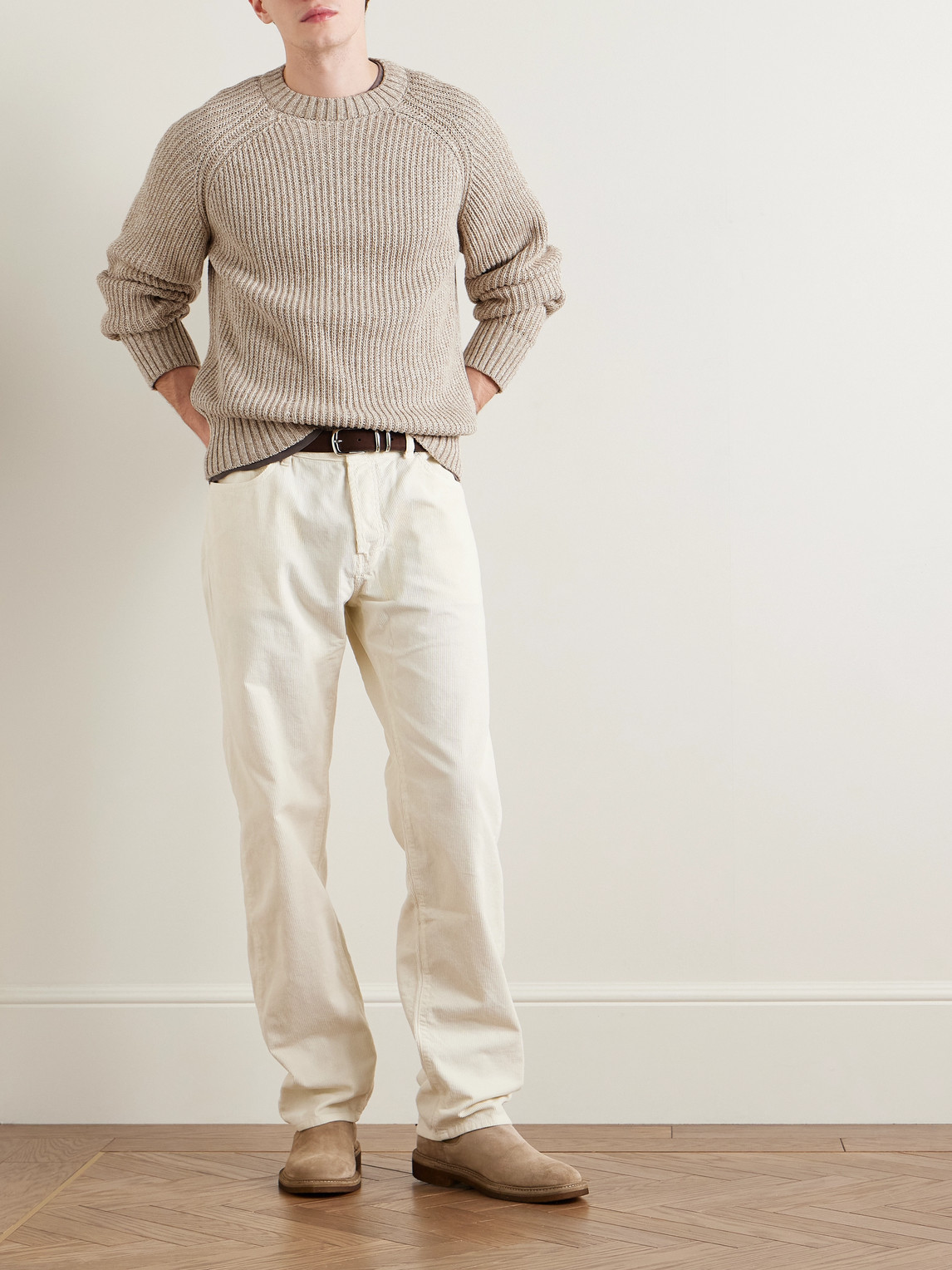 OFFICINE GENERALE RAY RIBBED ORGANIC COTTON SWEATER