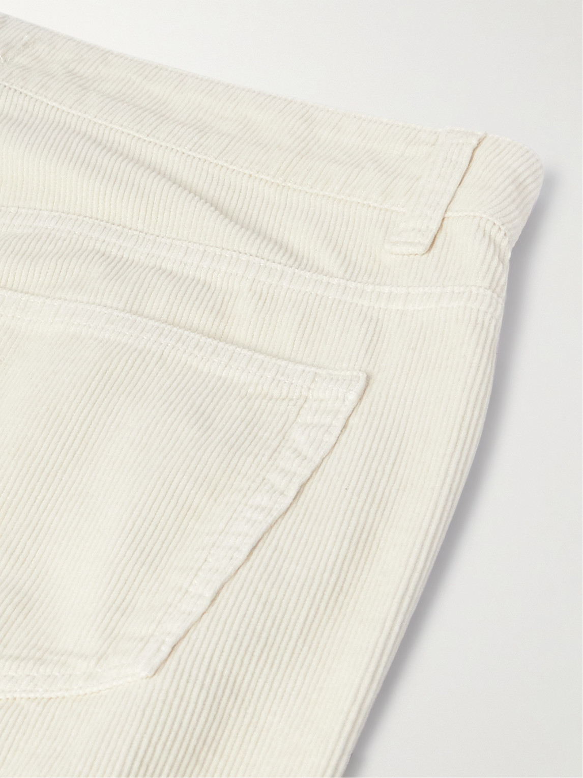Shop Officine Generale James Slim-fit Straight-leg Cotton-corduroy Trousers In Neutrals