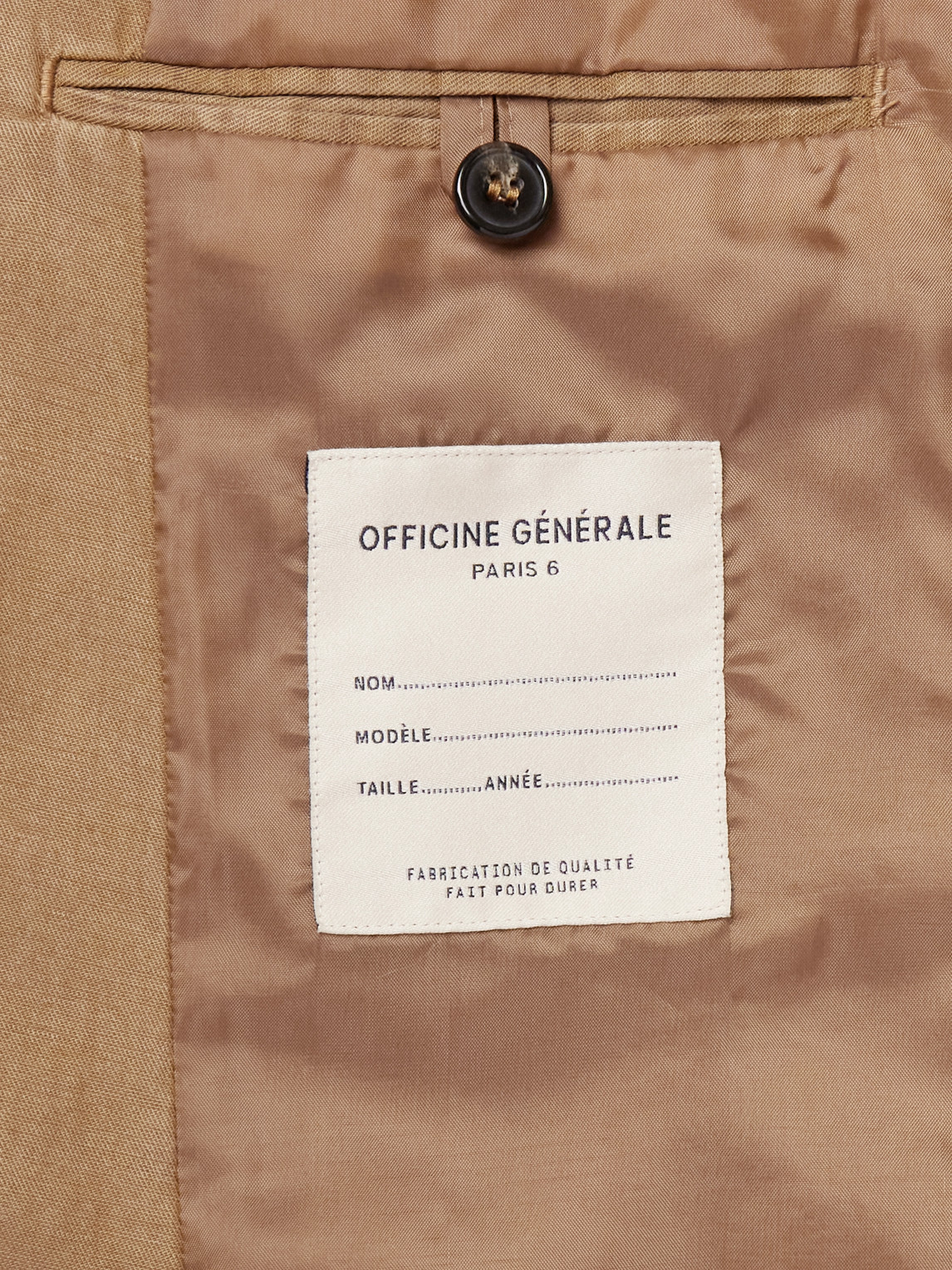 OFFICINE GENERALE NEHEMIAH GARMENT-DYED LYOCELL, LINEN AND COTTON-BLEND SUIT JACKET