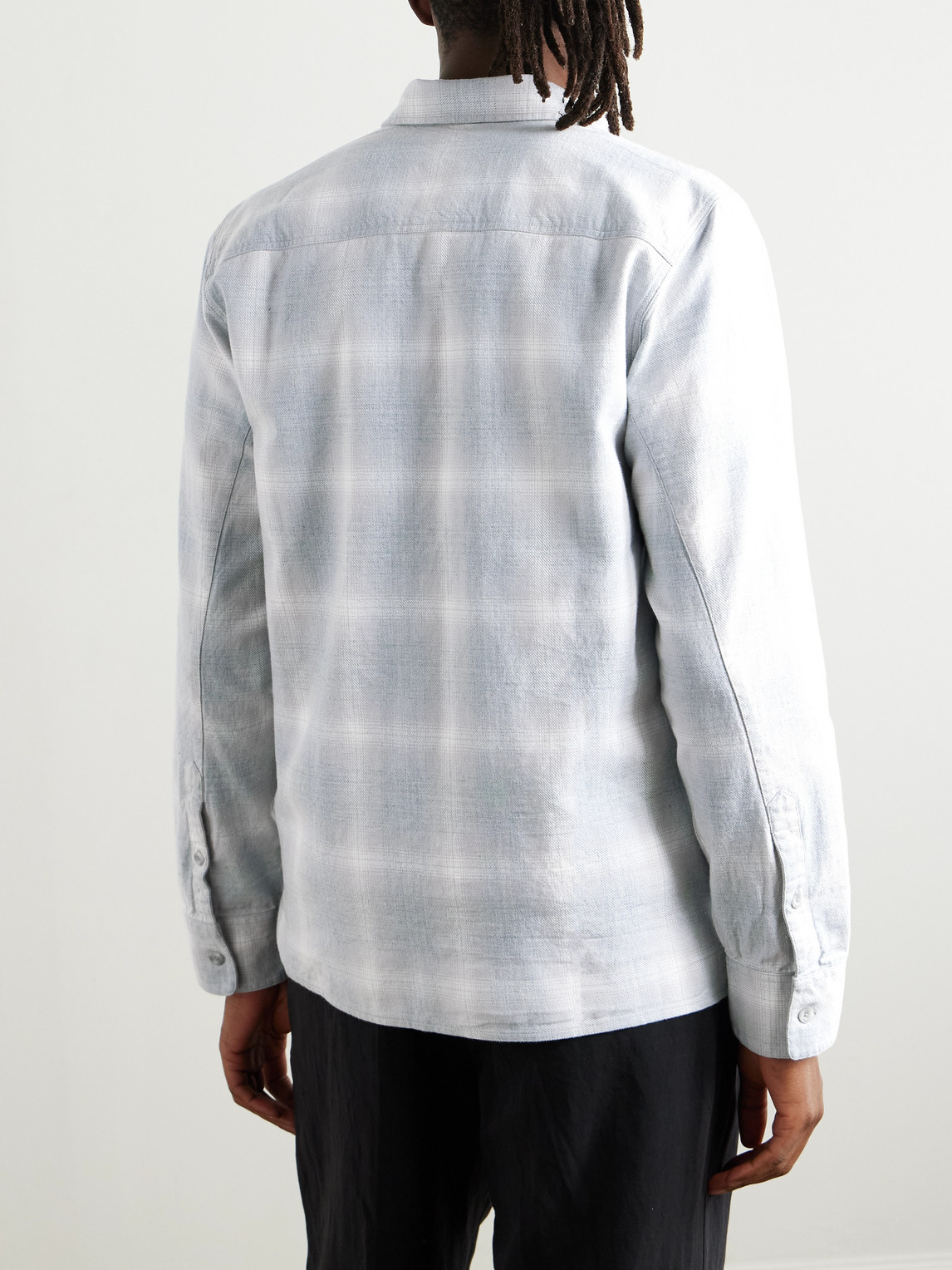OFFICINE GENERALE AHMAD CHECKED COTTON-FLANNEL SHIRT