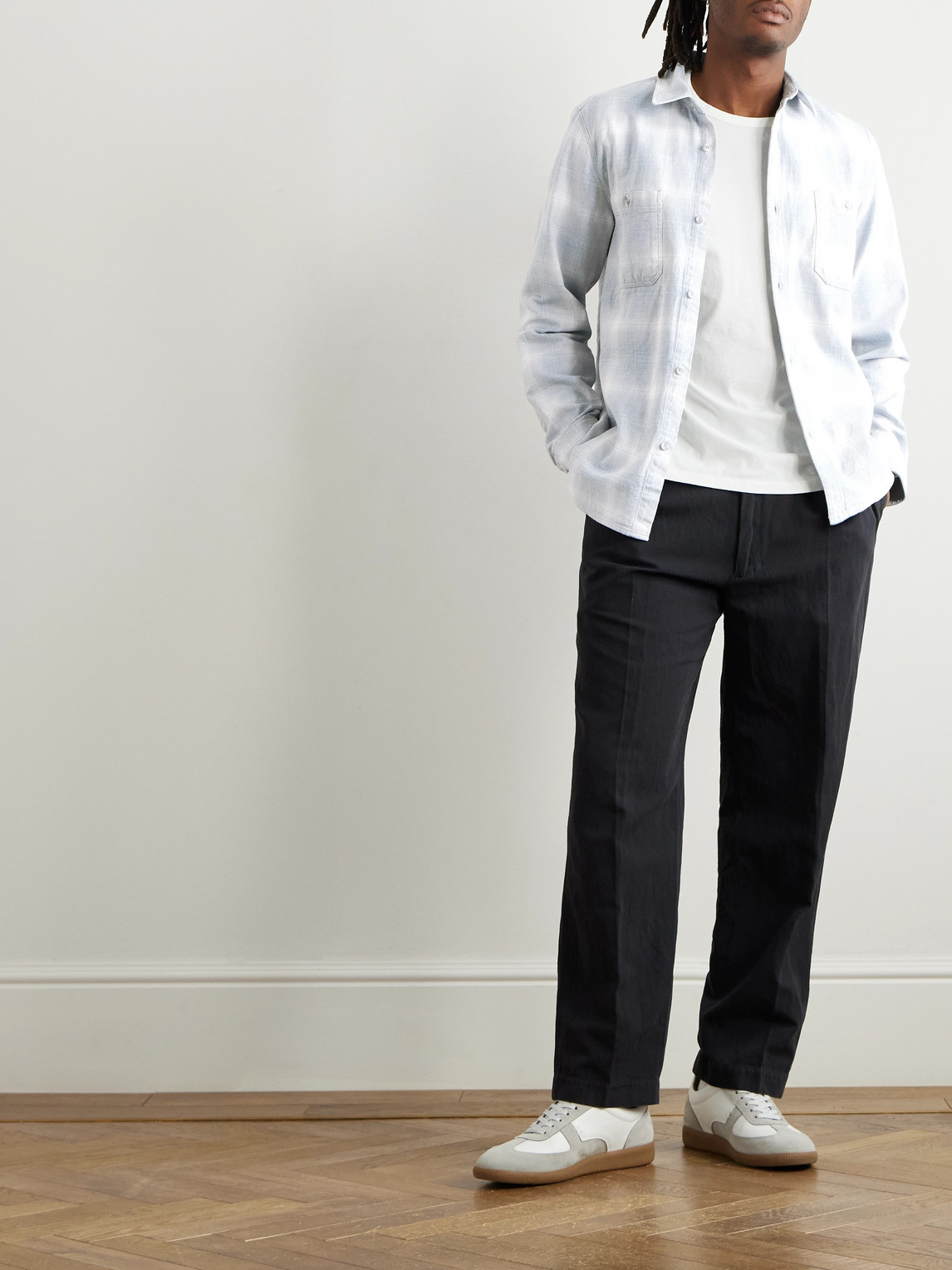 OFFICINE GENERALE AHMAD CHECKED COTTON-FLANNEL SHIRT
