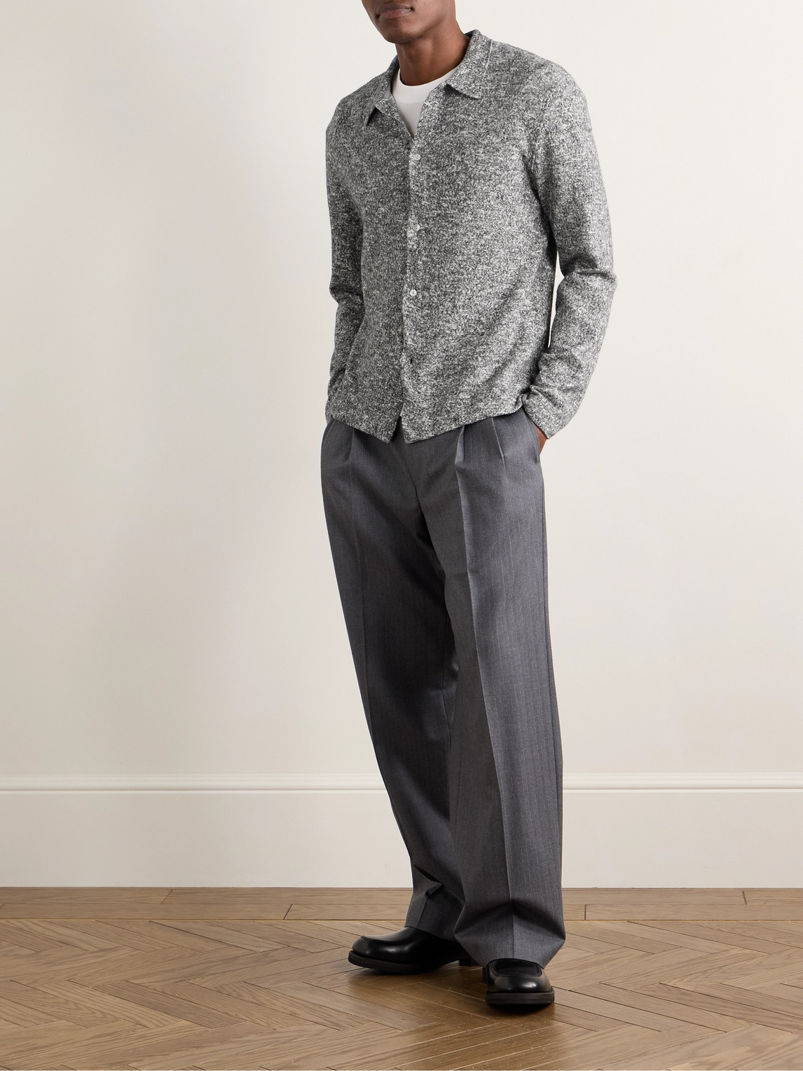 OFFICINE GENERALE BRYAN BRUSHED COTTON-BLEND OVERSHIRT