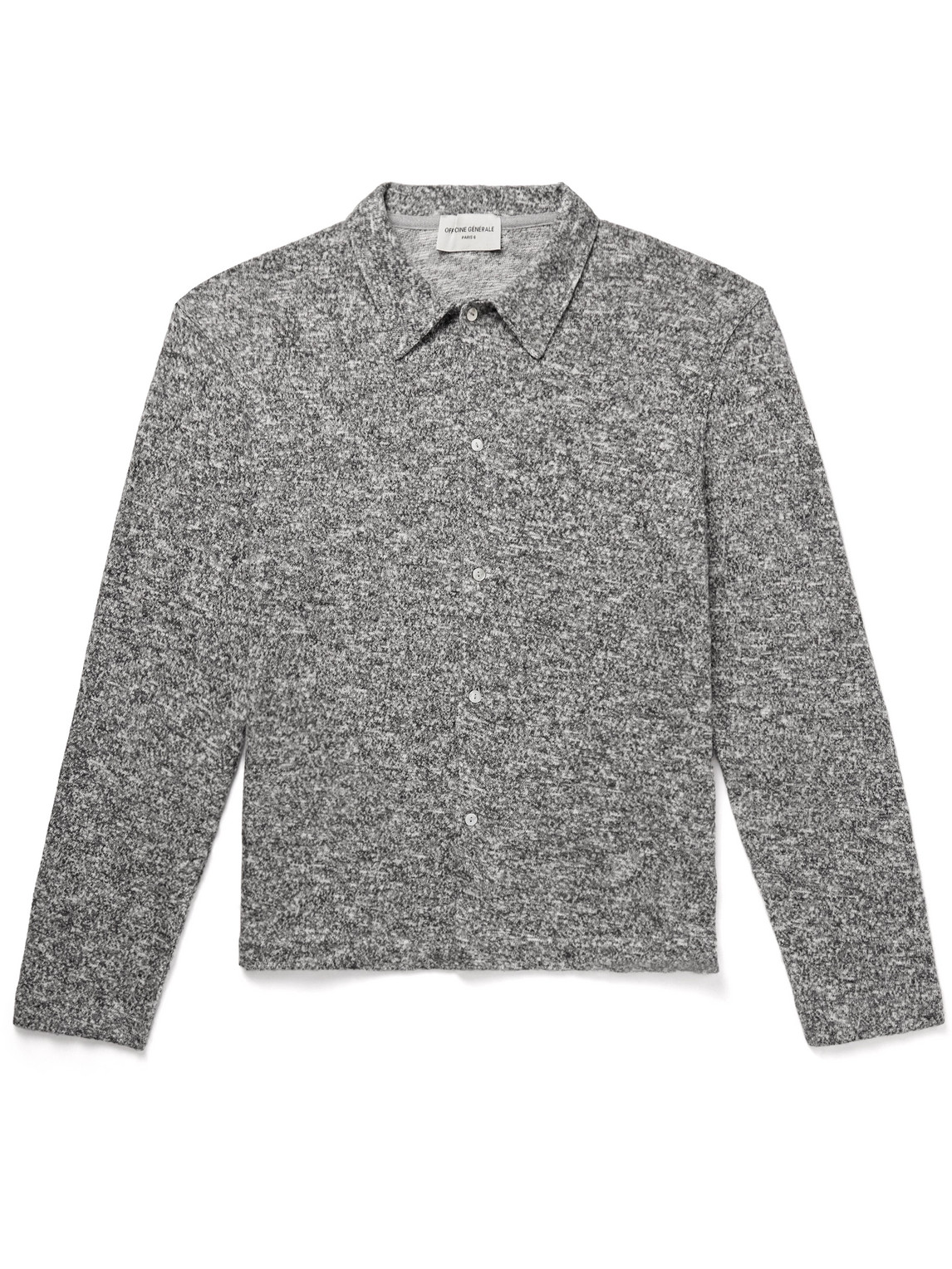 Officine Generale Bryan Brushed Cotton-blend Overshirt In Gray
