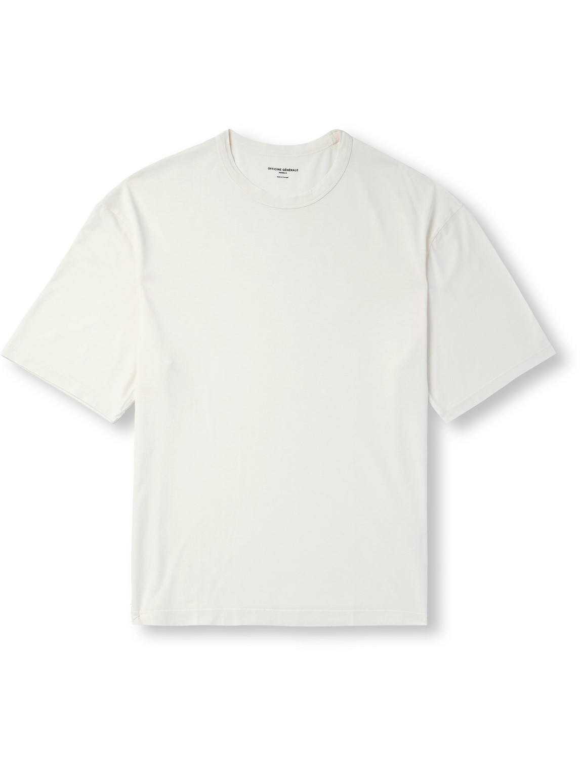 Officine Generale Benny Pigment--dyed Lyocell And Cotton-blend Jersey T-shirt In Neutrals