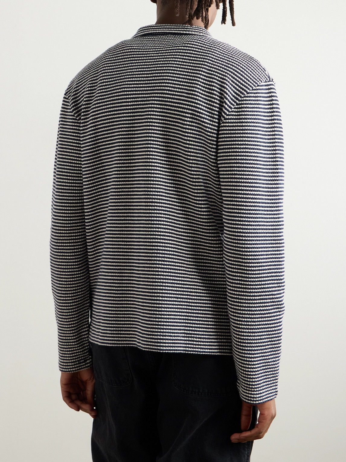 OFFICINE GENERALE BRYAN STRIPED COTTON-BLEND CARDIGAN