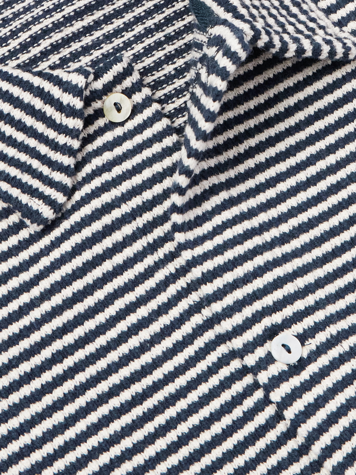 OFFICINE GENERALE BRYAN STRIPED COTTON-BLEND CARDIGAN