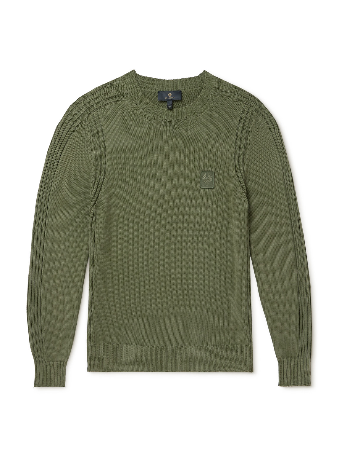Watch Logo-Appliquéd Ribbed Cotton Sweater