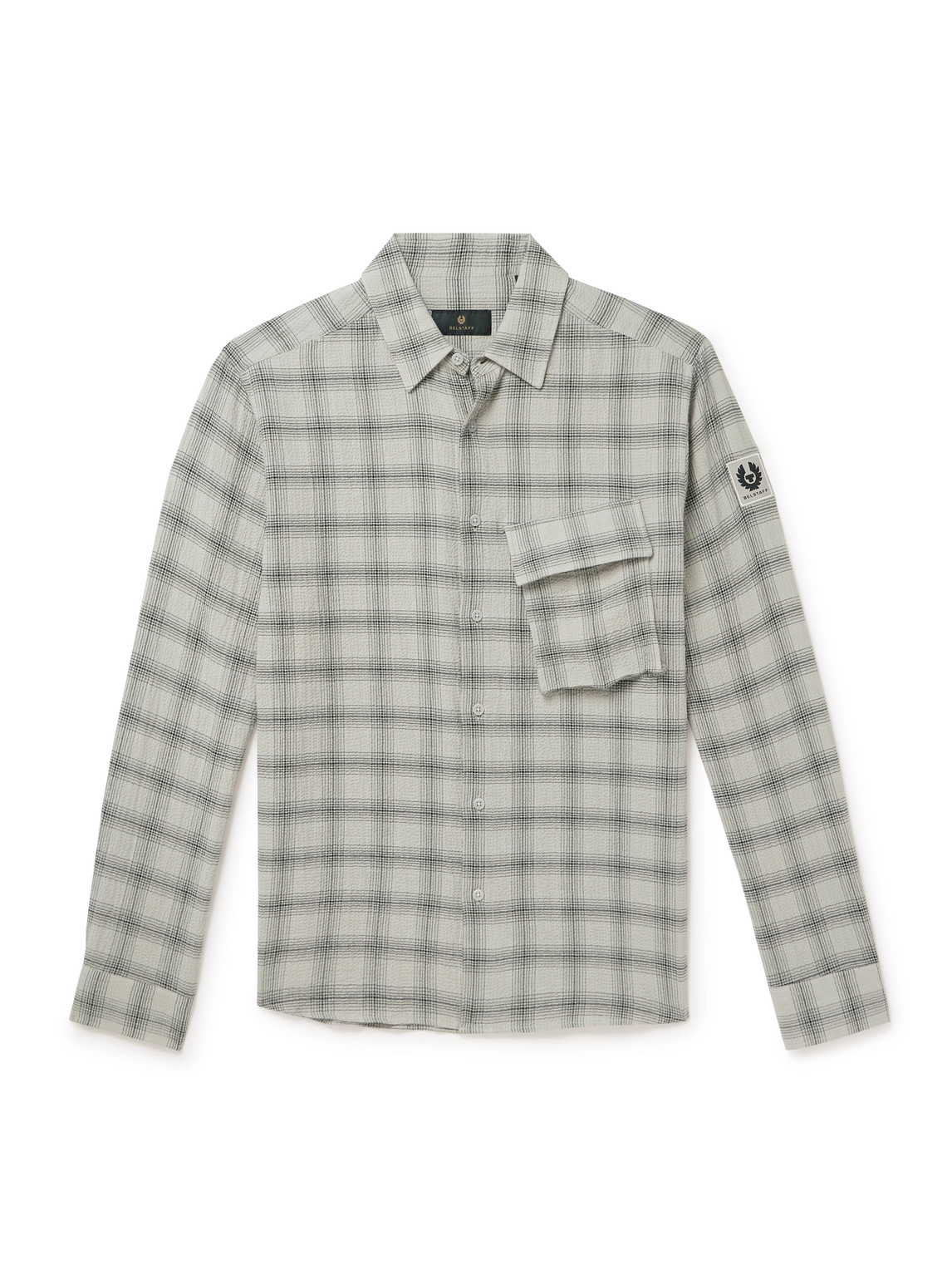 Scale Checked Crinkled-Cotton Shirt