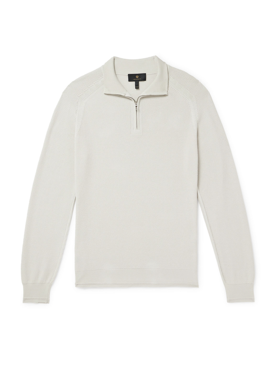Guide Logo-Appliquéd Cotton Half-Zip Sweater