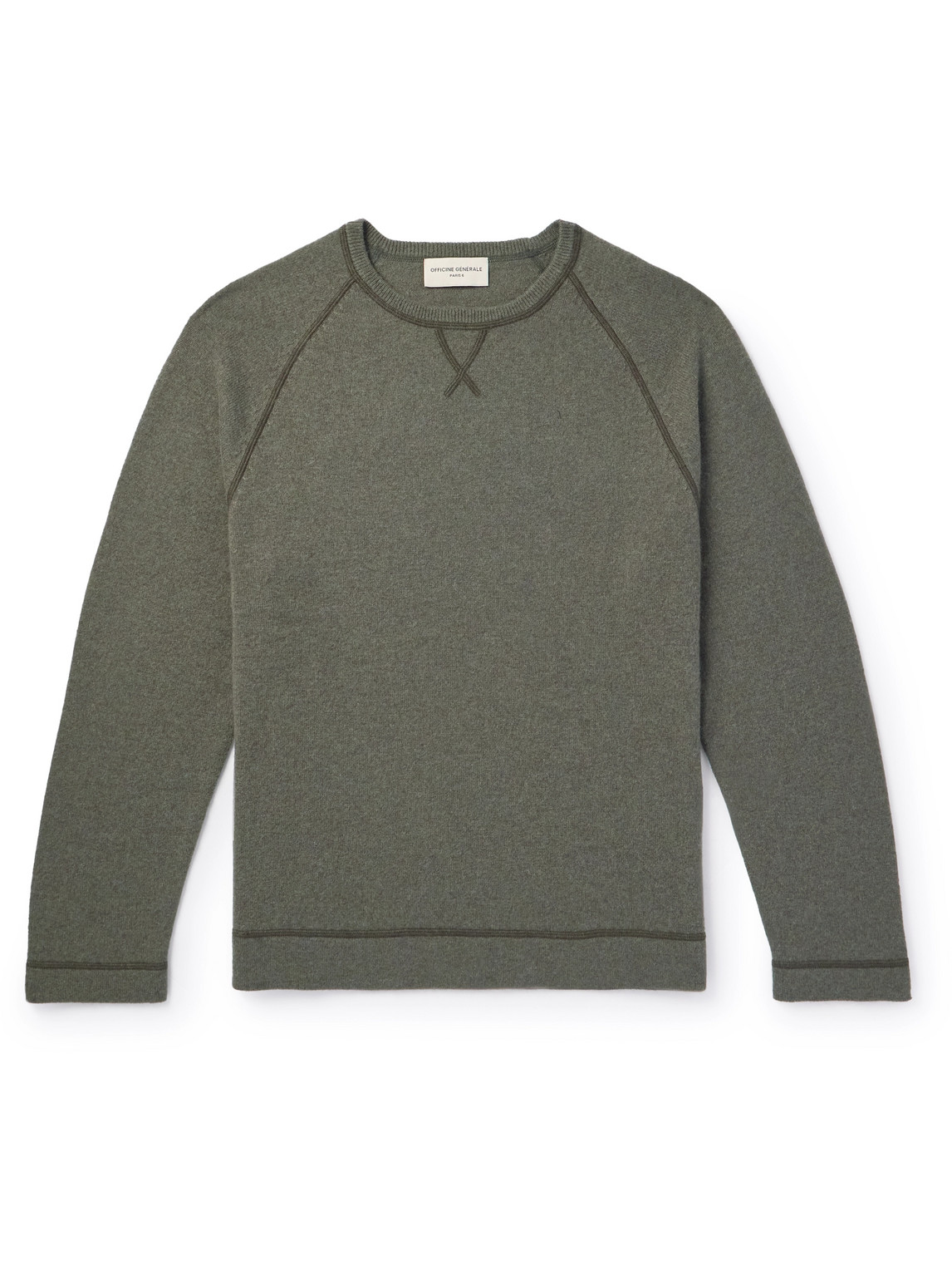 Officine Generale Nate Cashmere Sweater In Green