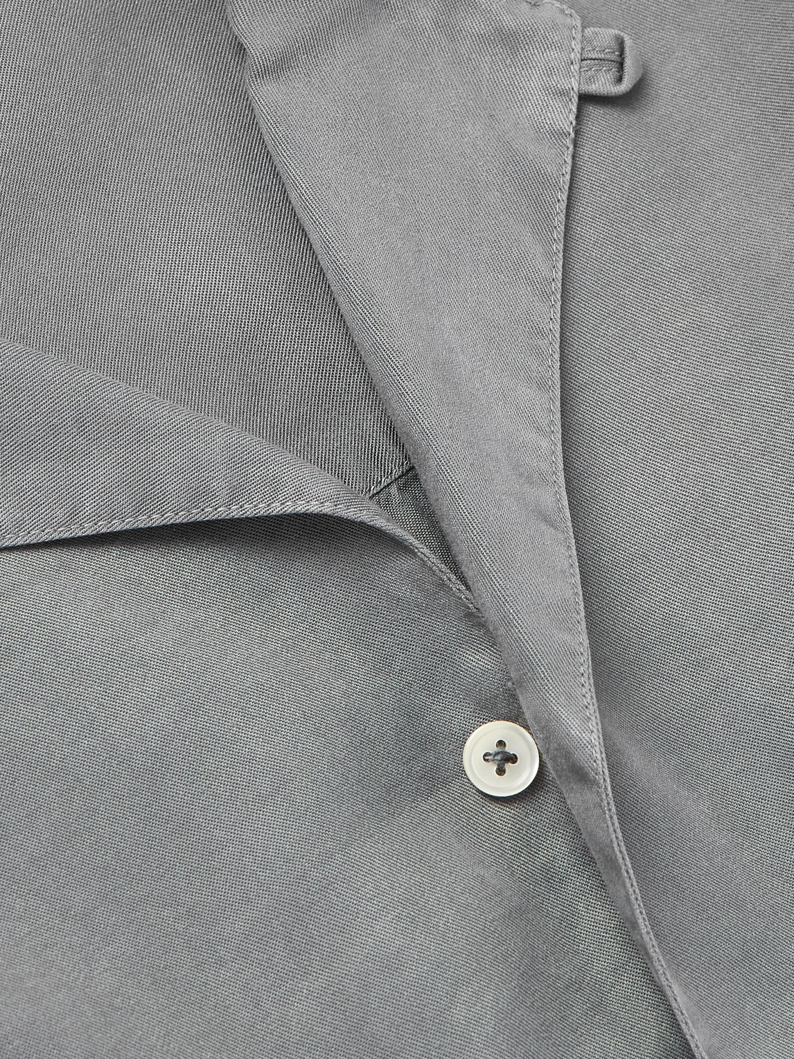 Shop Officine Generale Leto Convertible-collar Lyocell-twill Shirt In Gray