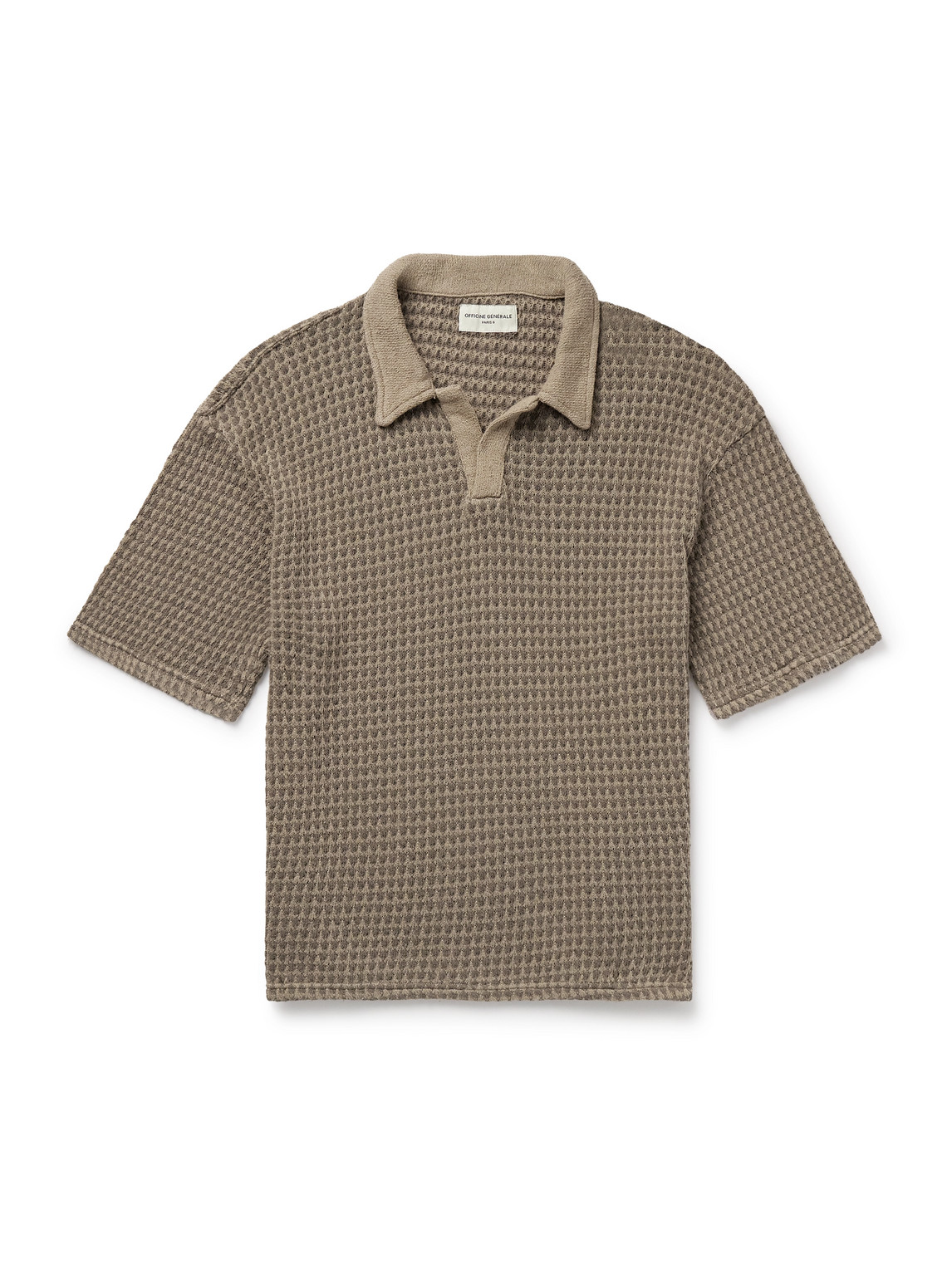 Officine Generale Pele Jacquard-knit Cotton Polo Shirt