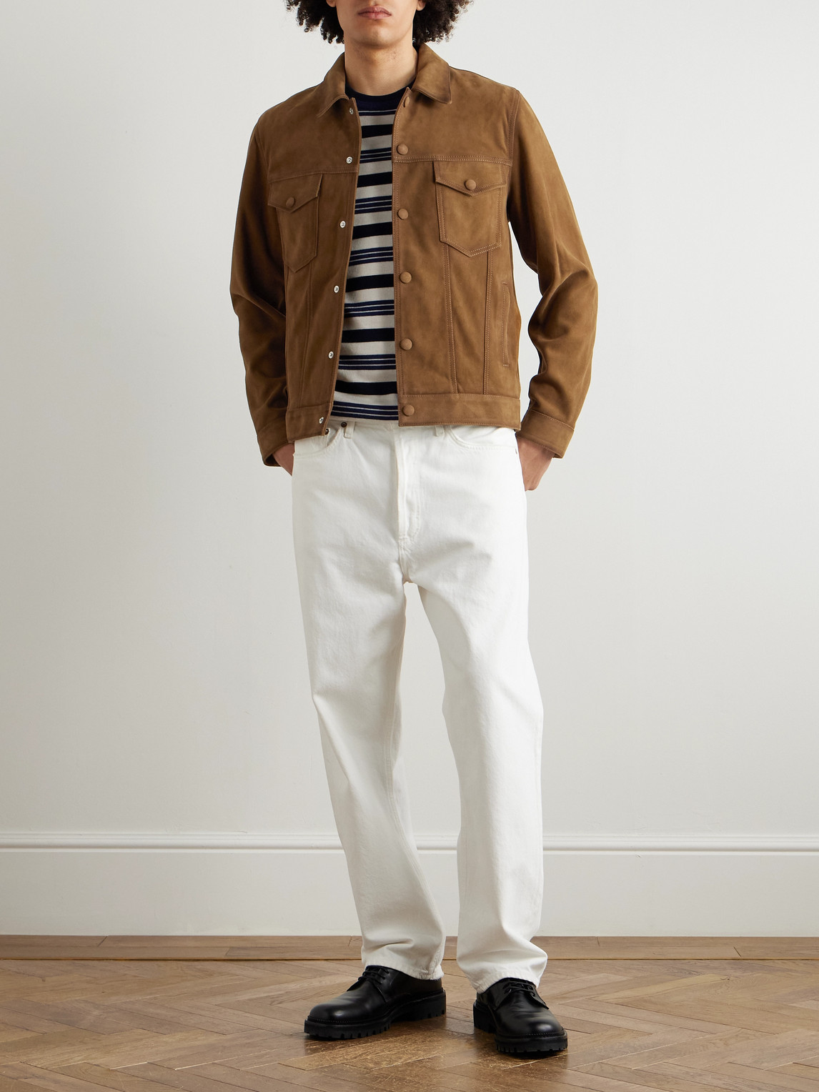 OFFICINE GENERALE LEONIDE BURNISHED-SUEDE JACKET