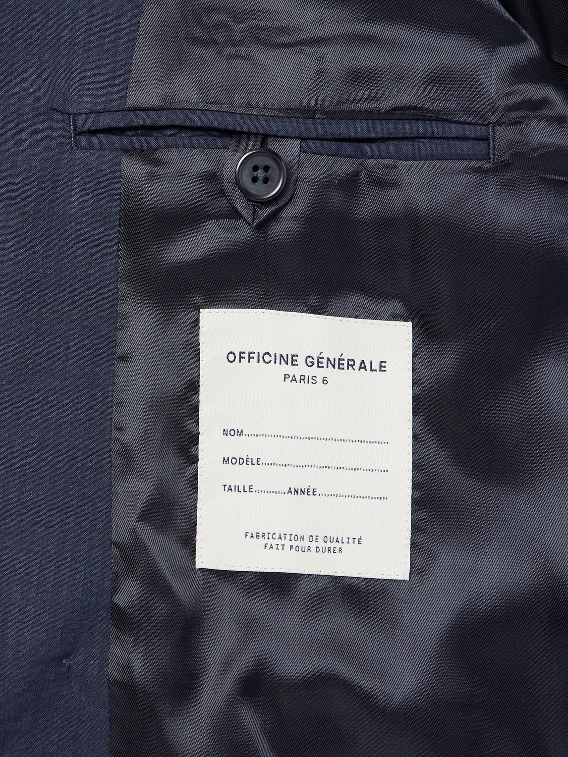 OFFICINE GENERALE LEON DOUBLE-BREASTED STRIPED COTTON-SEERSUCKER JACKET