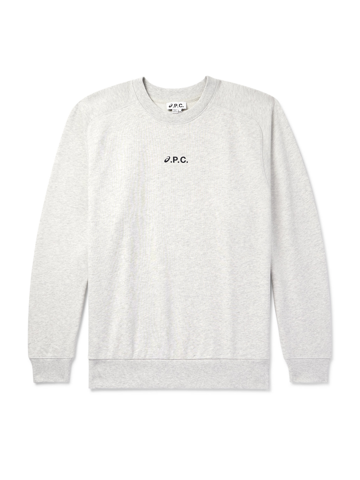 Apc Asics Interaction Logo-print Cotton-blend Jersey Sweatshirt In Gray