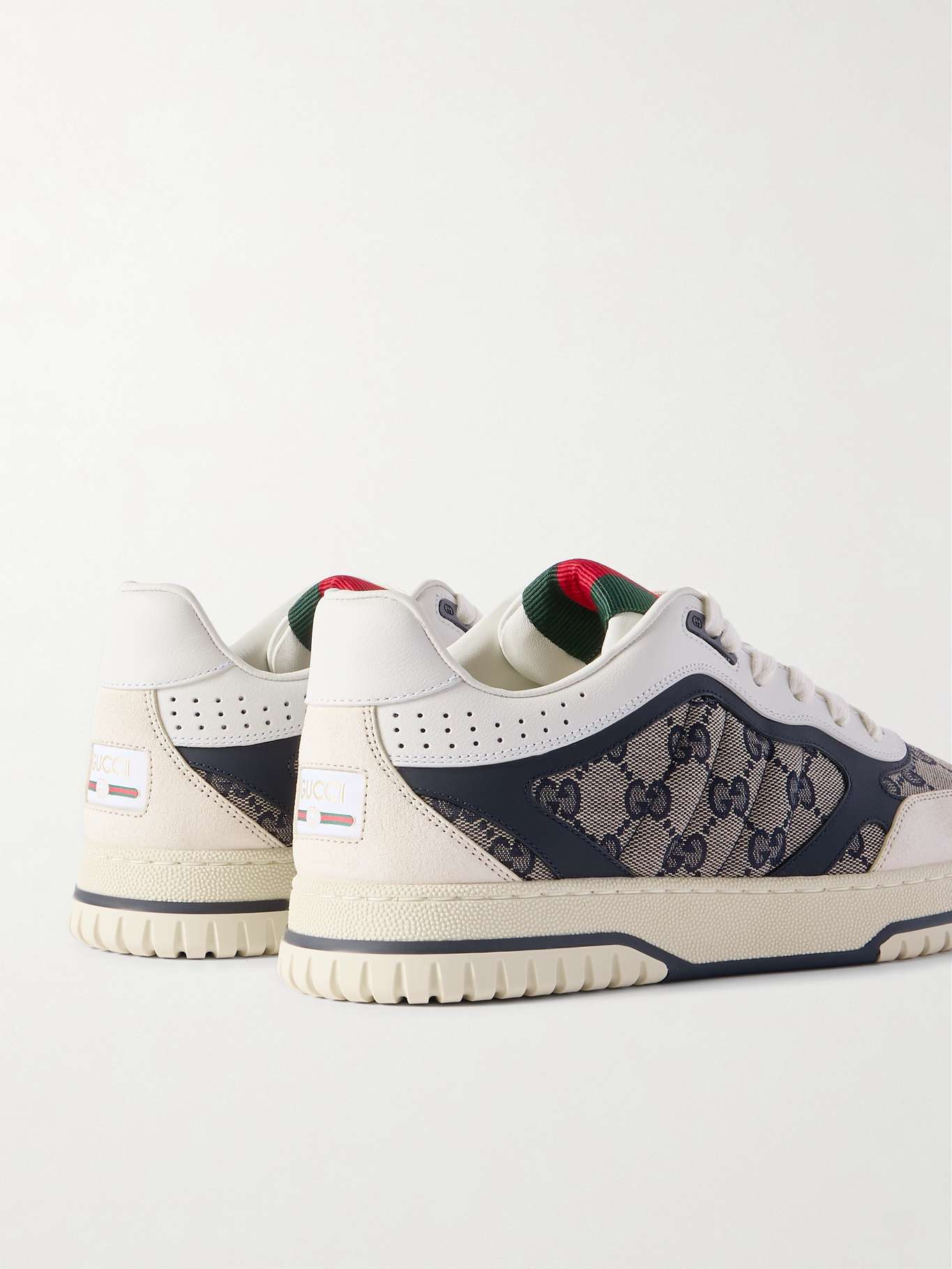 Gucci Men's Re Web GG Original Fabric and Suede Sneakers White
