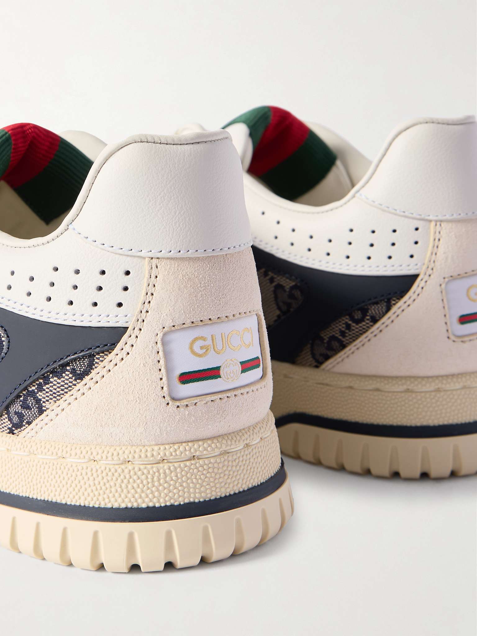 GG Re-Web Sneakers Light Green White Suede Cowhide Fabric 564720