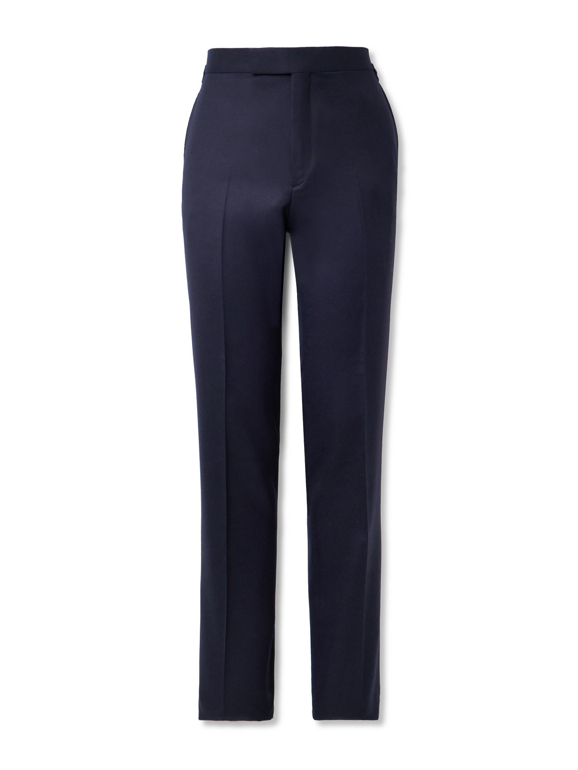 Kingsman Tapered Wool-flannel Suit Trousers In Blue