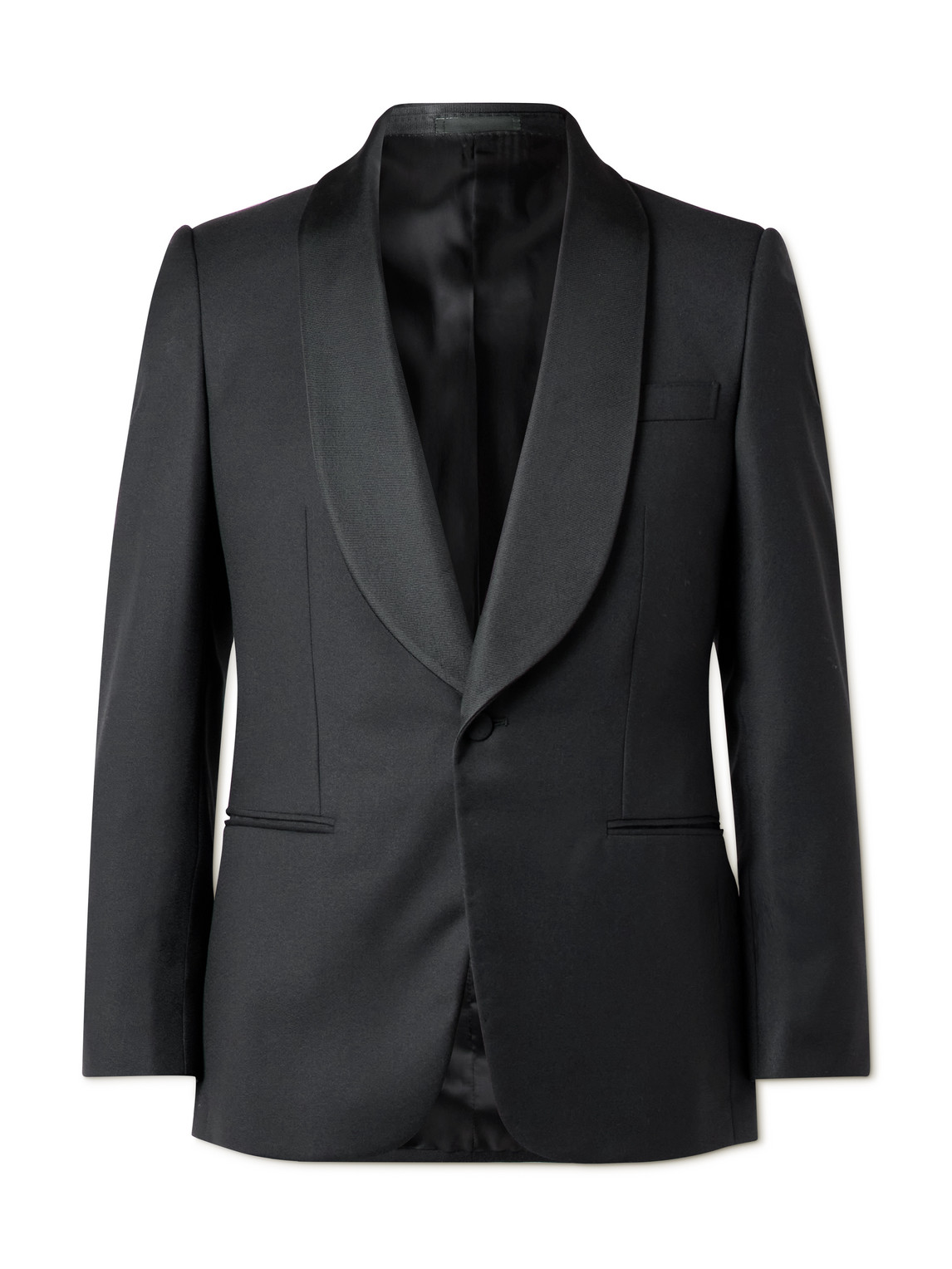 Kingsman Shawl-collar Wool Tuxedo Jacket In Black