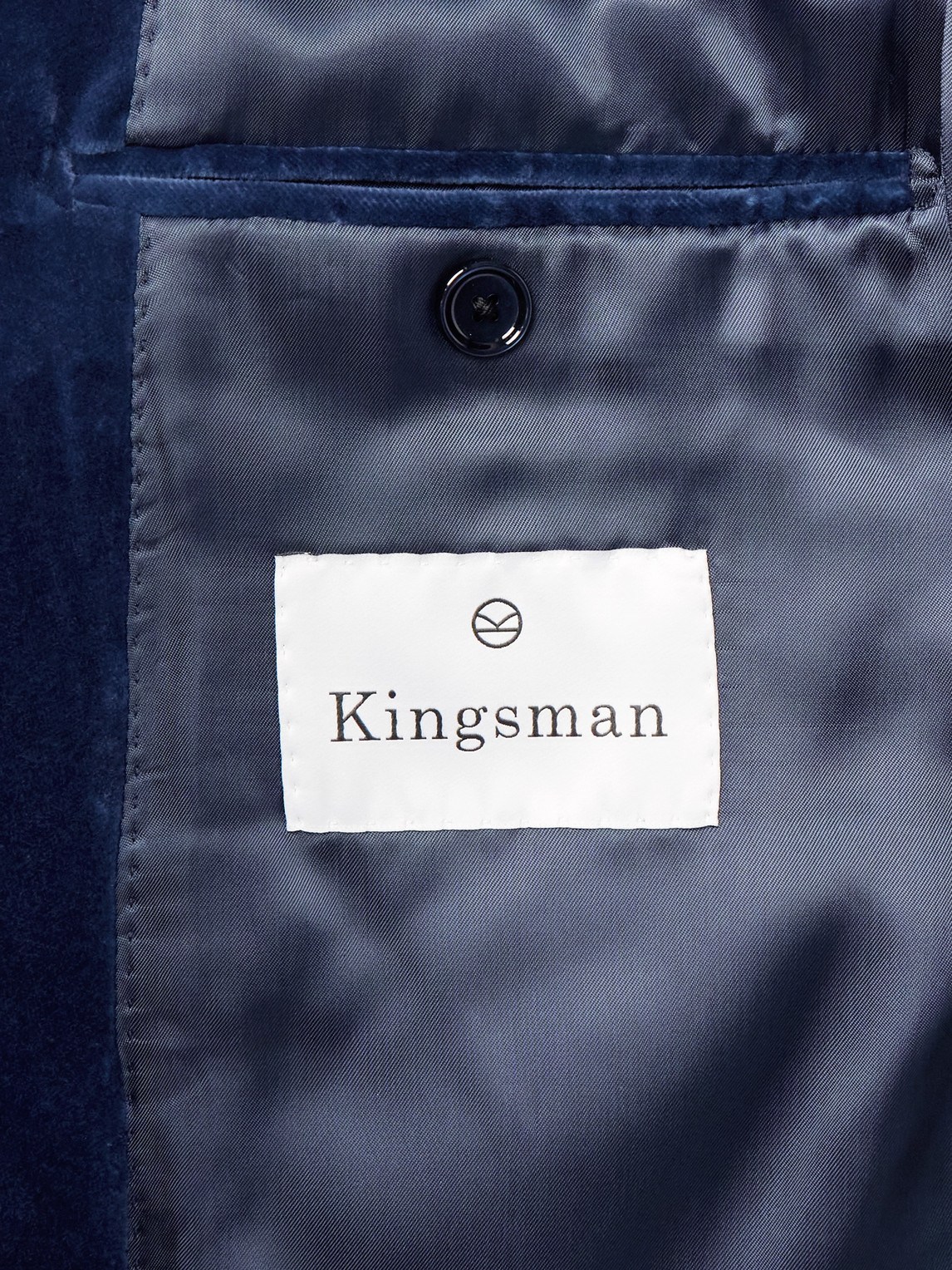 KINGSMAN SLIM-FIT SHAWL-COLLAR COTTON-VELVET TUXEDO JACKET