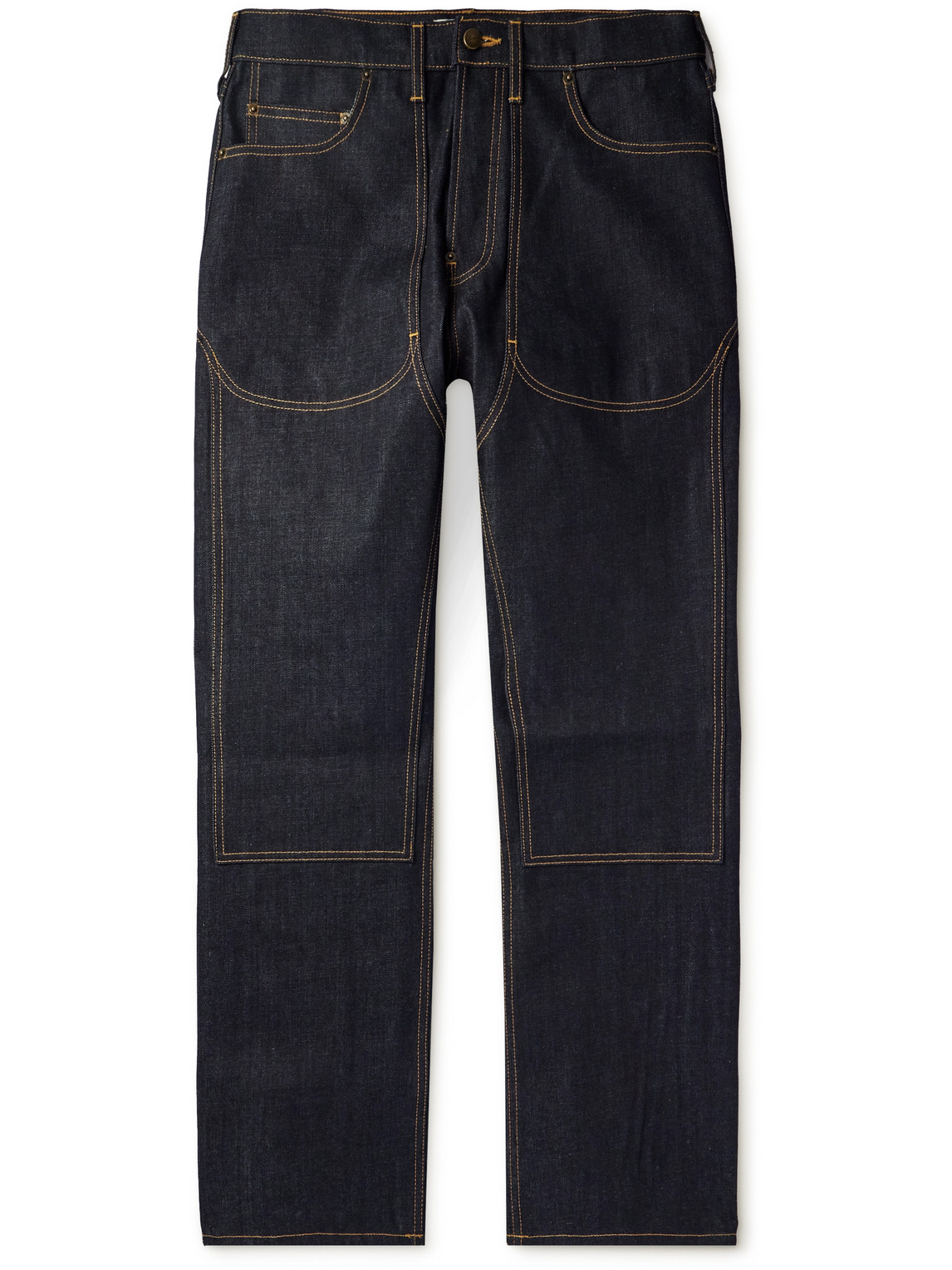Straight-Leg Panelled Indigo-Dyed Jeans