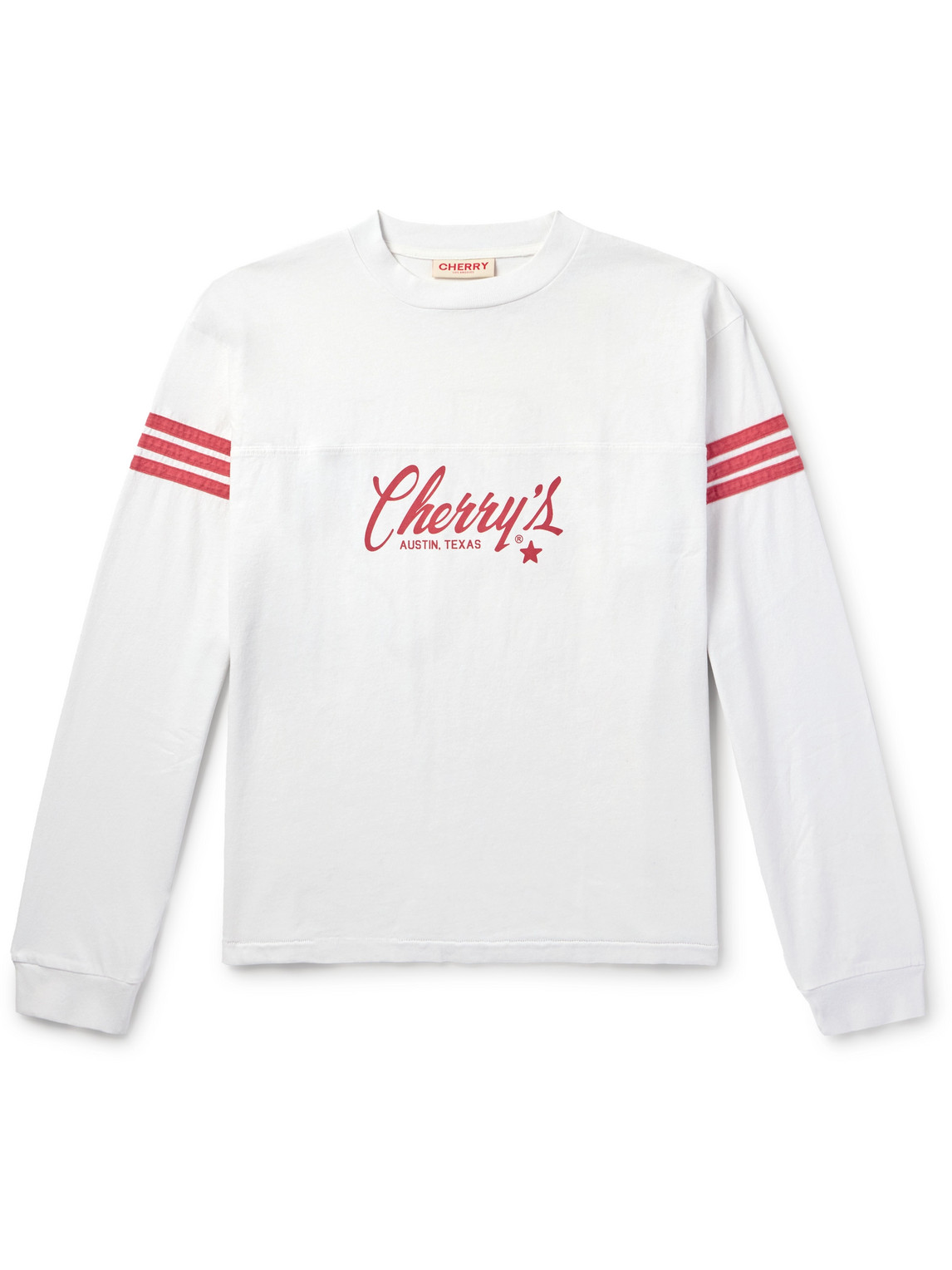 Austin Striped Logo-Print Cotton-Jersey T-Shirt