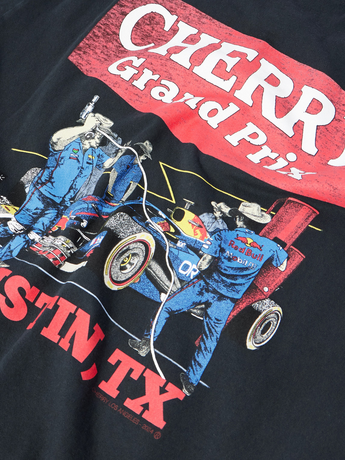CHERRY LOS ANGELES ORACLE RED BULL RACING LOGO-PRINT COTTON-JERSEY T-SHIRT