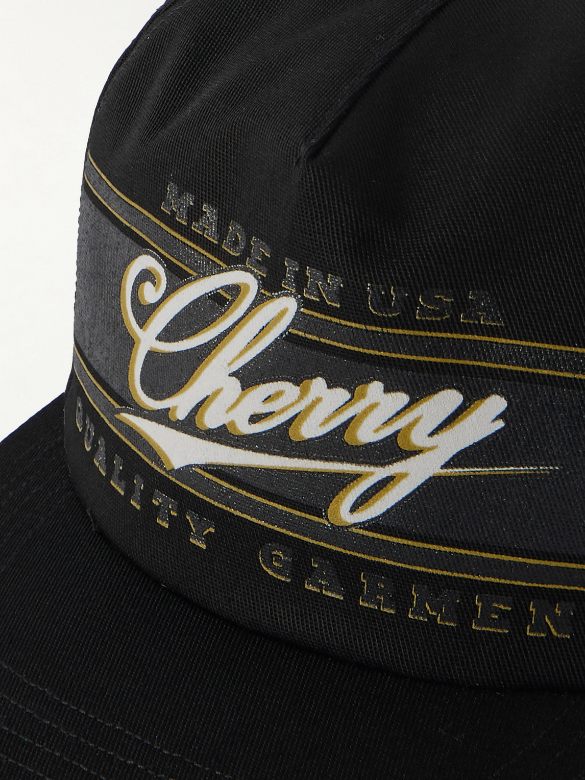 CHERRY LOS ANGELES ORACLE BULL RACING LOGO-PRINT APPLIQUÉD TWILL BASEBALL CAP