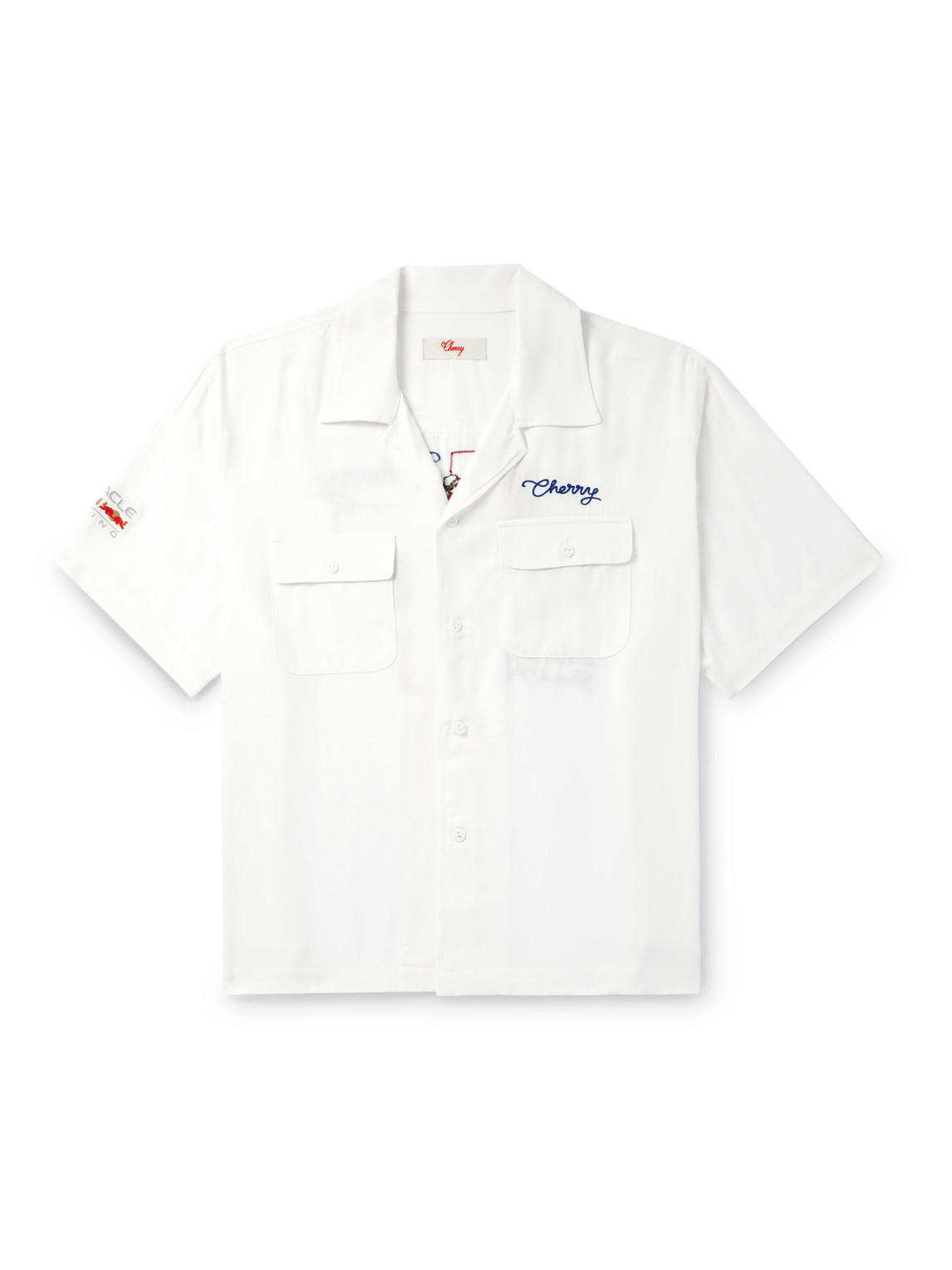 CHERRY LOS ANGELES ORACLE RED BULL RACING MECHANIC CAMP-COLLAR EMBROIDERED TWILL SHIRT
