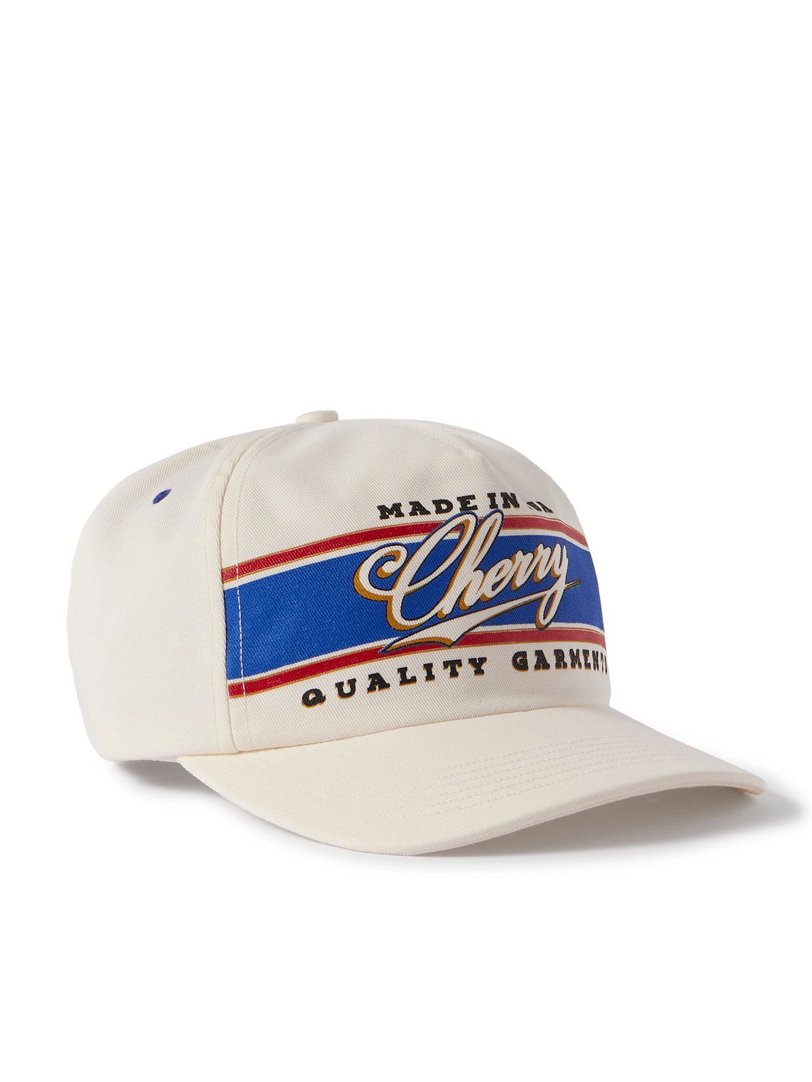 Cherry Los Angeles Oracle Bull Racing Logo-print Appliquéd Twill Baseball Cap In Neutrals