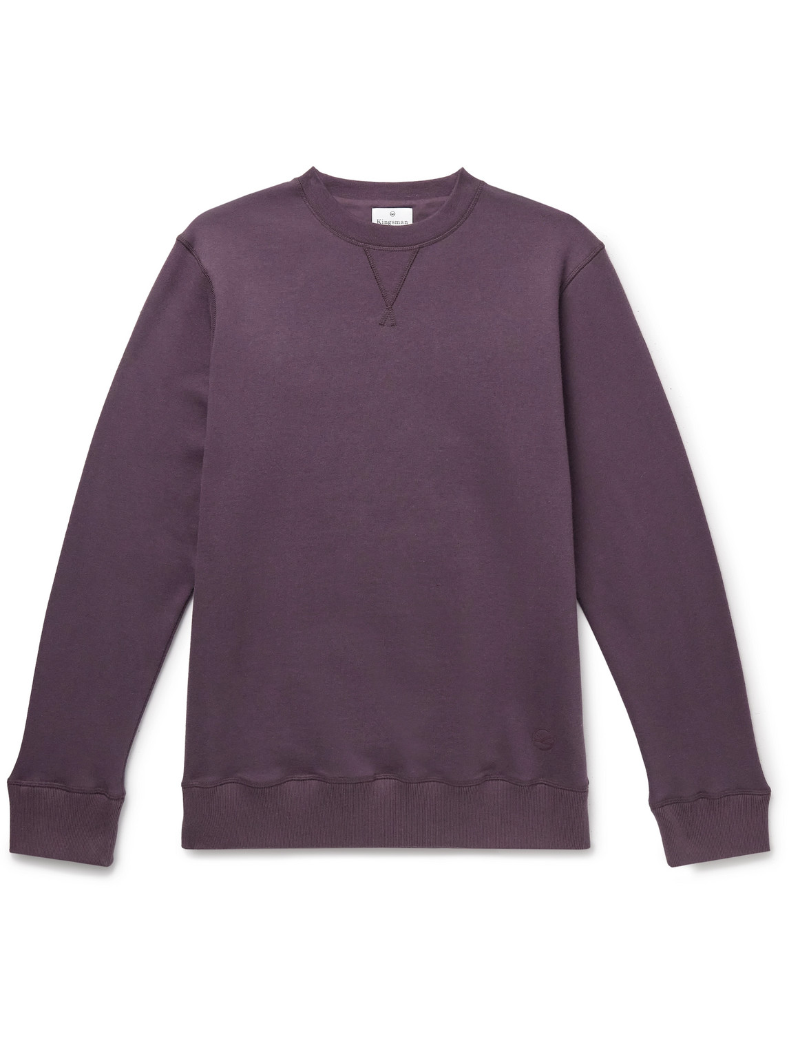 Kingsman Cotton And Cashmere-blend Jersey Sweatshirt In Purple