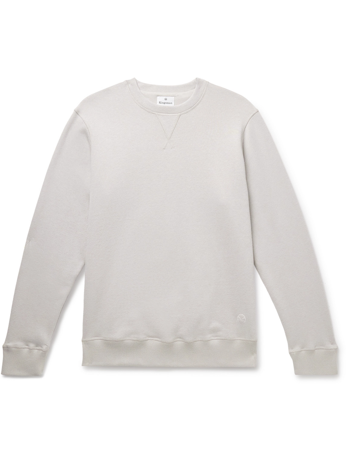 Kingsman Logo-embroidered Cotton And Cashmere-blend Jersey Sweatshirt In Grey