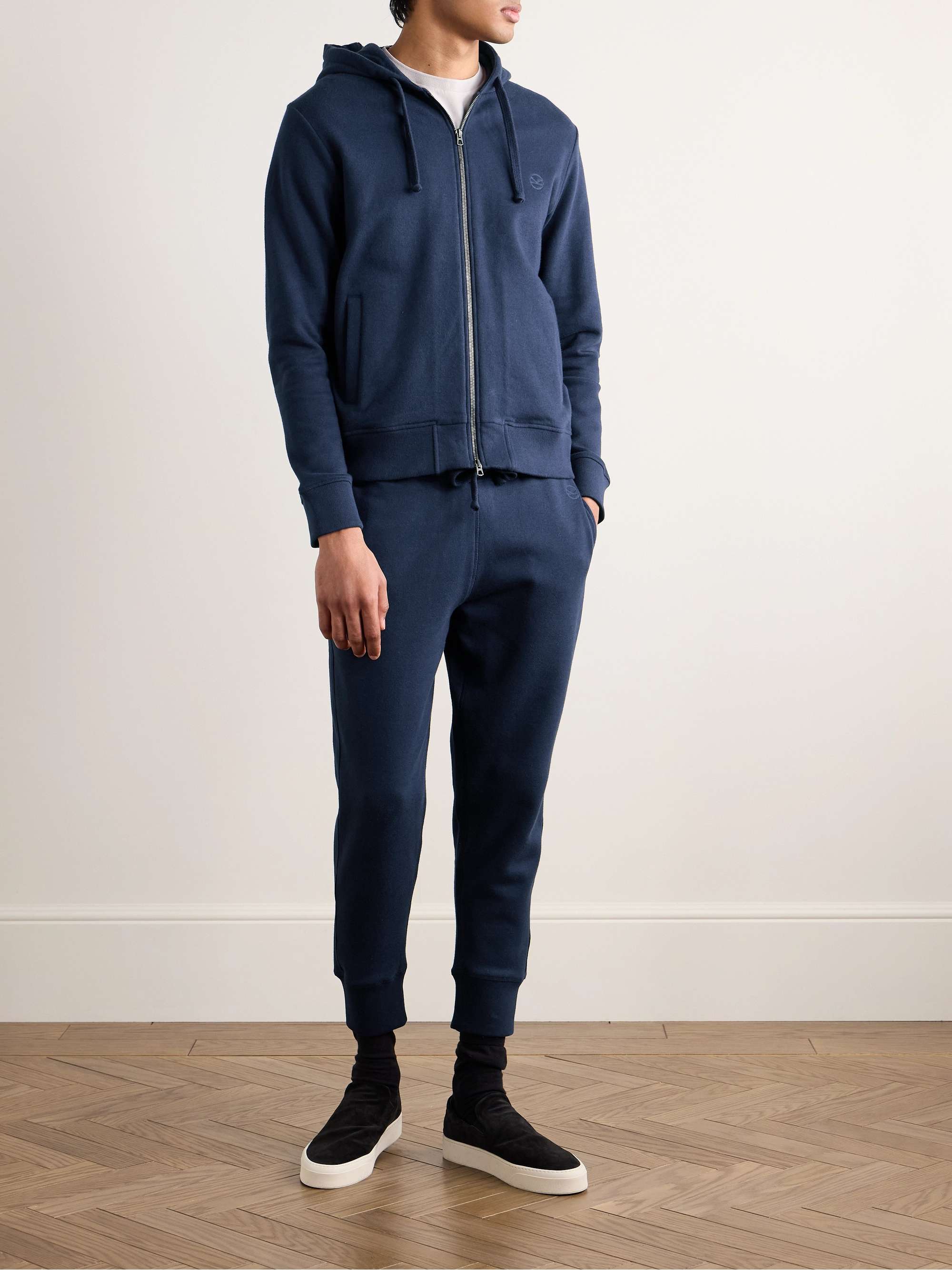 KINGSMAN Cotton and Cashmere-Blend Zip-Up Hoodie
