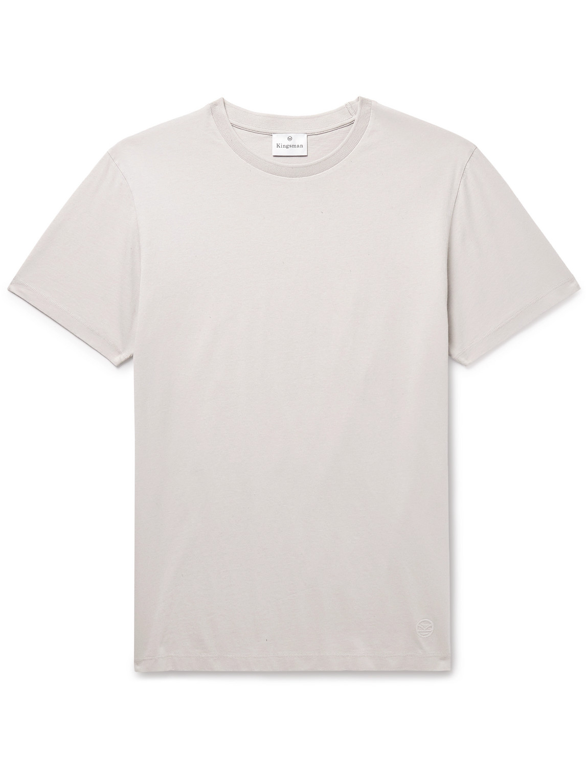 Kingsman Logo-embroidered Pima Cotton-jersey T-shirt In Grey