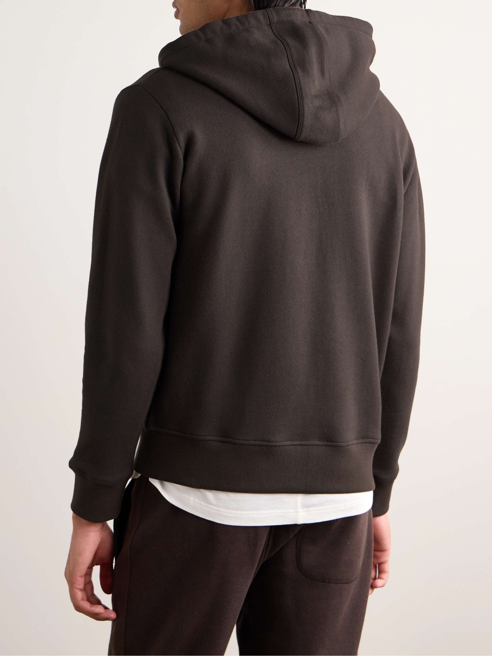 KINGSMAN Cotton and Cashmere-Blend Zip-Up Hoodie
