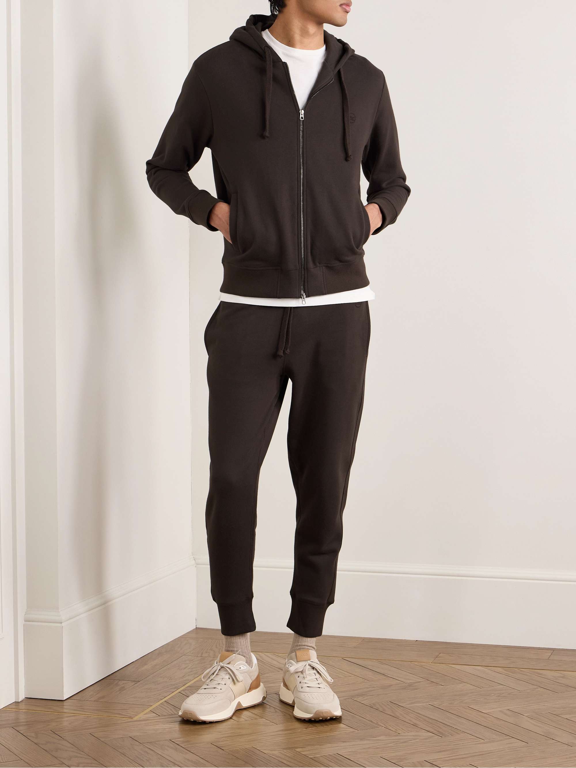 KINGSMAN Cotton and Cashmere-Blend Zip-Up Hoodie