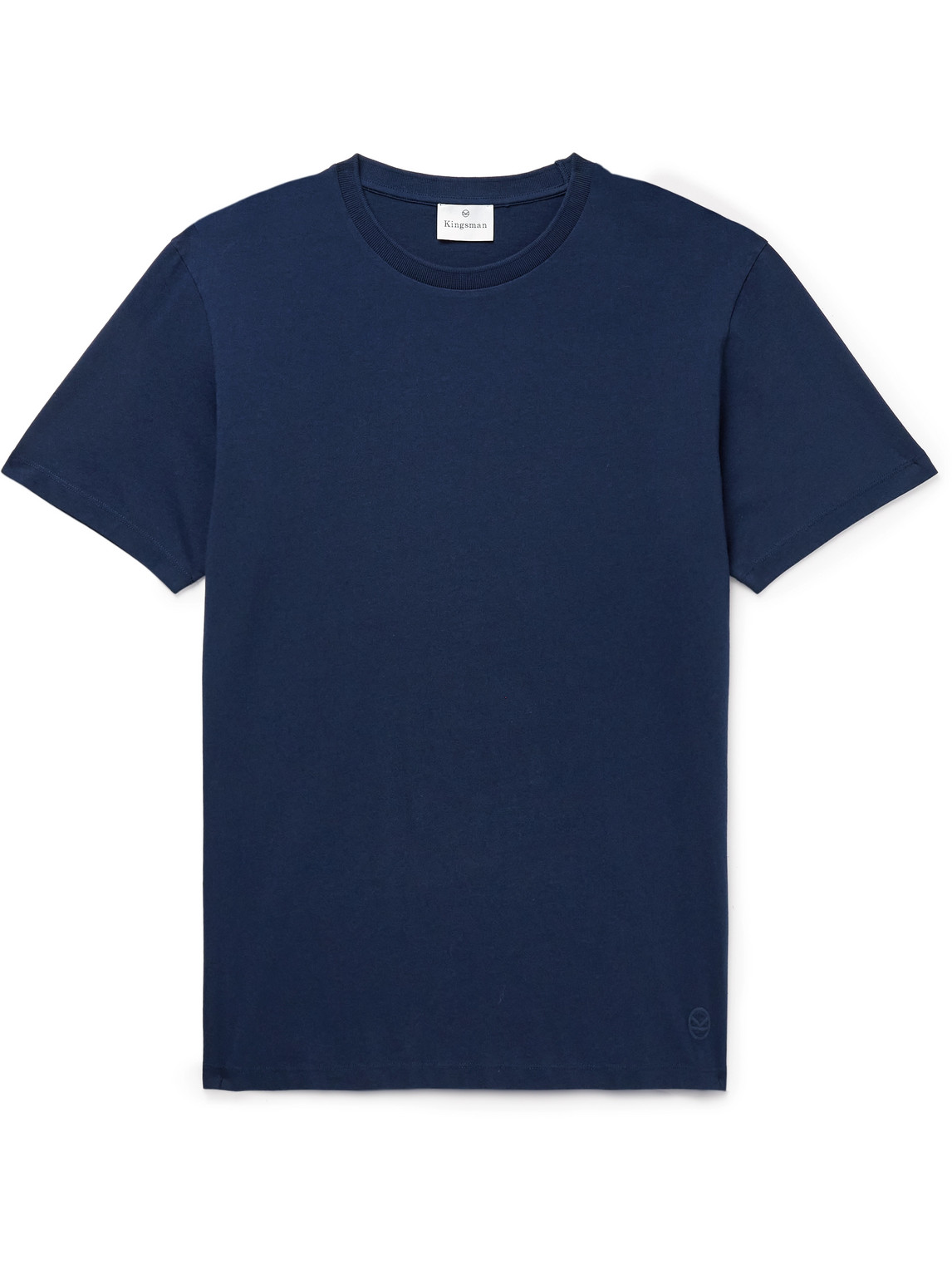 Kingsman Logo-embroidered Pima Cotton-jersey T-shirt In Blue