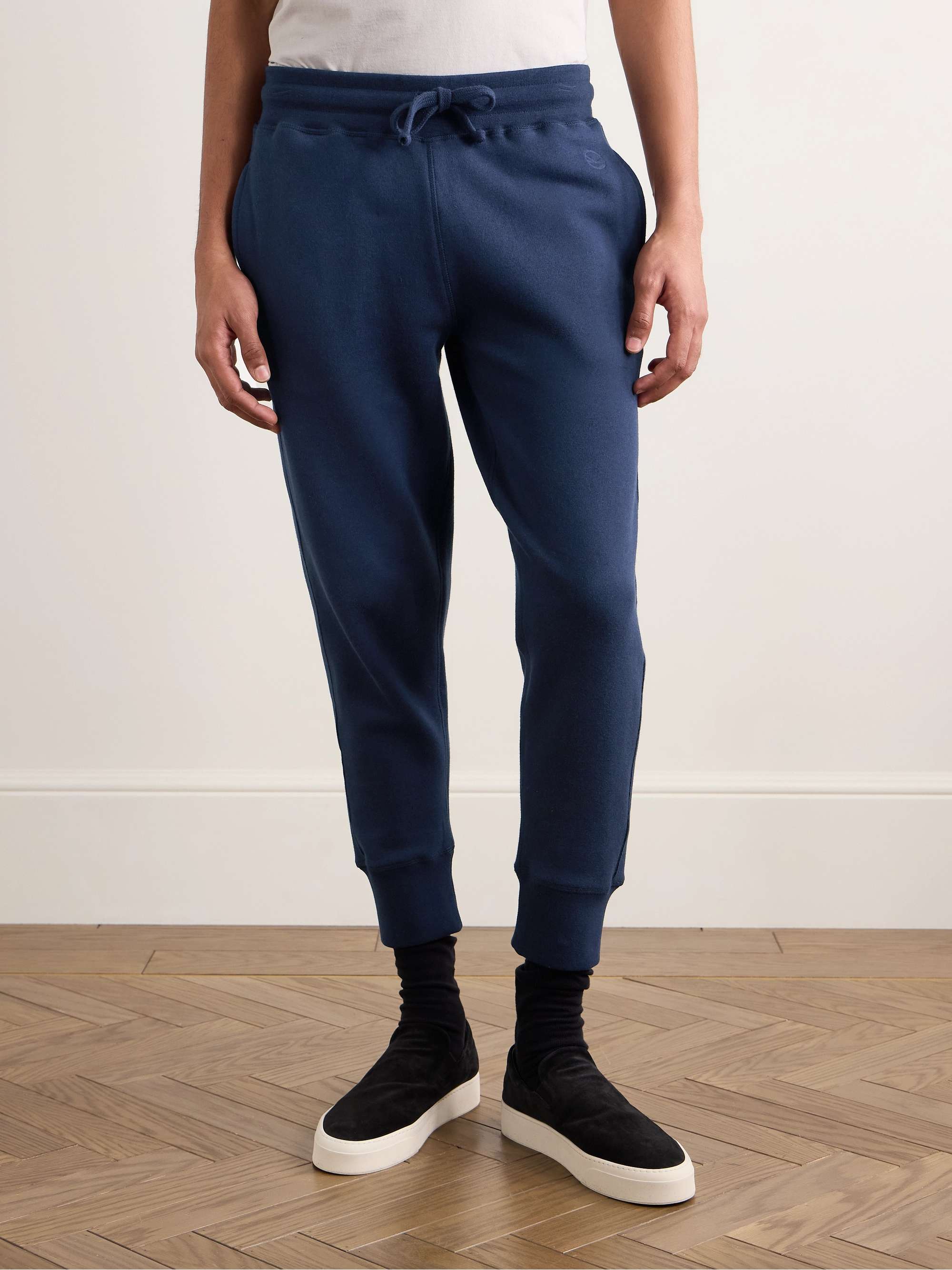 KINGSMAN Tapered Cotton and Cashmere-Blend Jersey Sweatpants