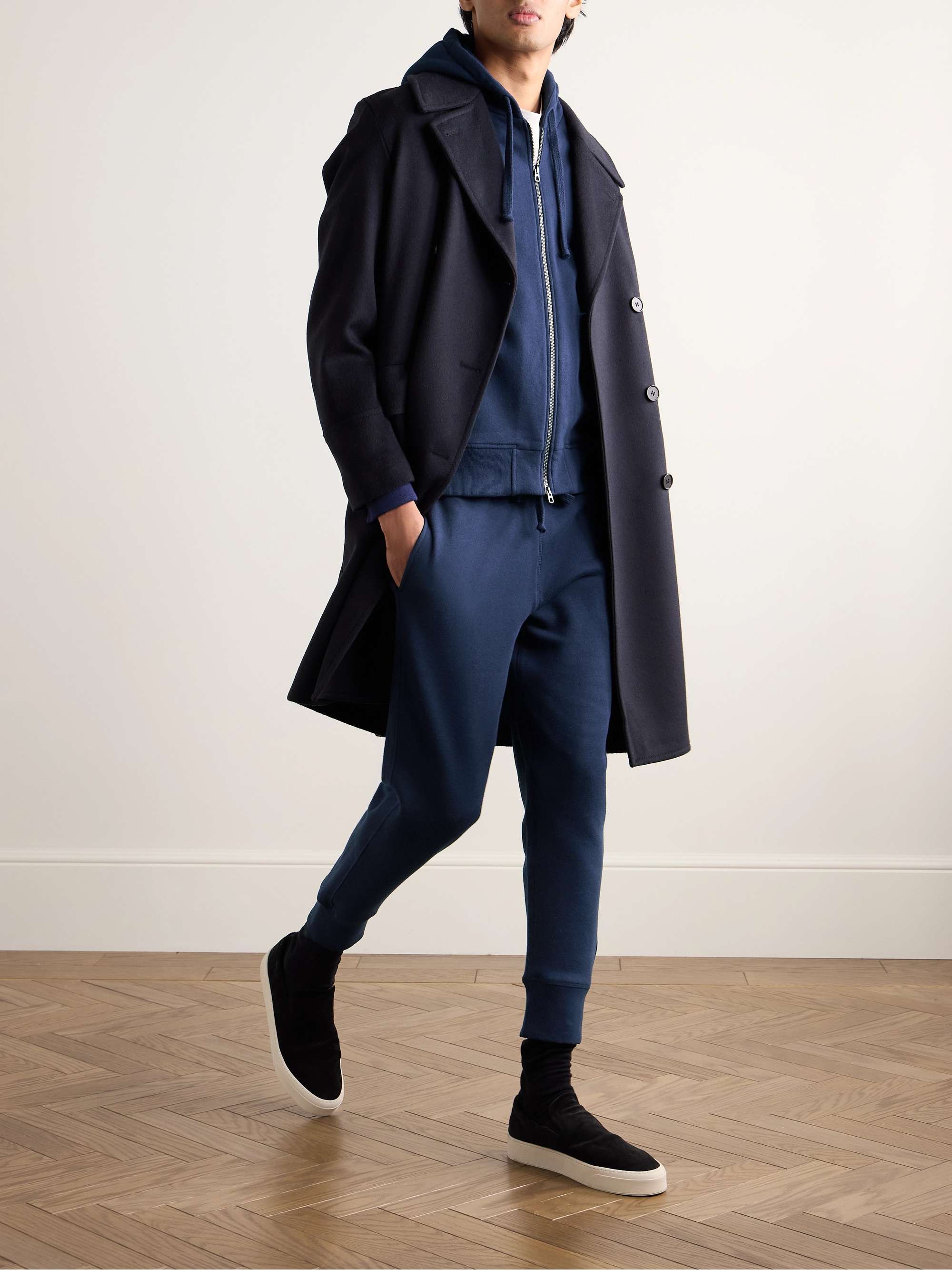 KINGSMAN Tapered Cotton and Cashmere-Blend Jersey Sweatpants