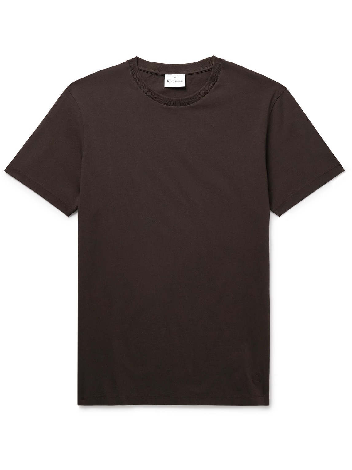 Kingsman Logo-embroidered Pima Cotton-jersey T-shirt In Brown